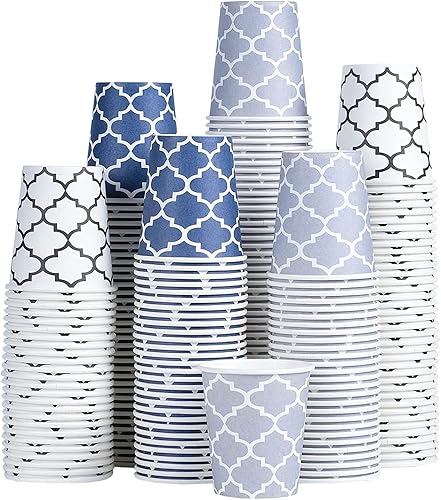 [300 Pack] 3 oz Disposable Paper Cups  Small Mouthwash Cups 3 OZ  Mini Bathroom Cups  Paper Coffee Cups 3 Ounce for Bathroom  Supermarket  Birthday Party  Travel  Events  Picnic  BBQ