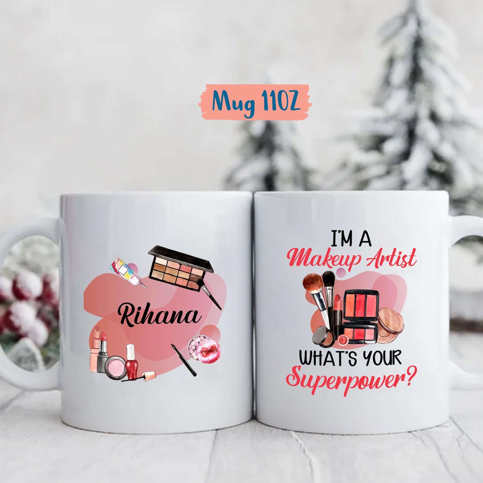 Makeup Artist Ceramic Mug, Gift For Cosmetologist, Personalized Makeup Artist Coffee Mug, Custom Esthetician Cup With Name, Make