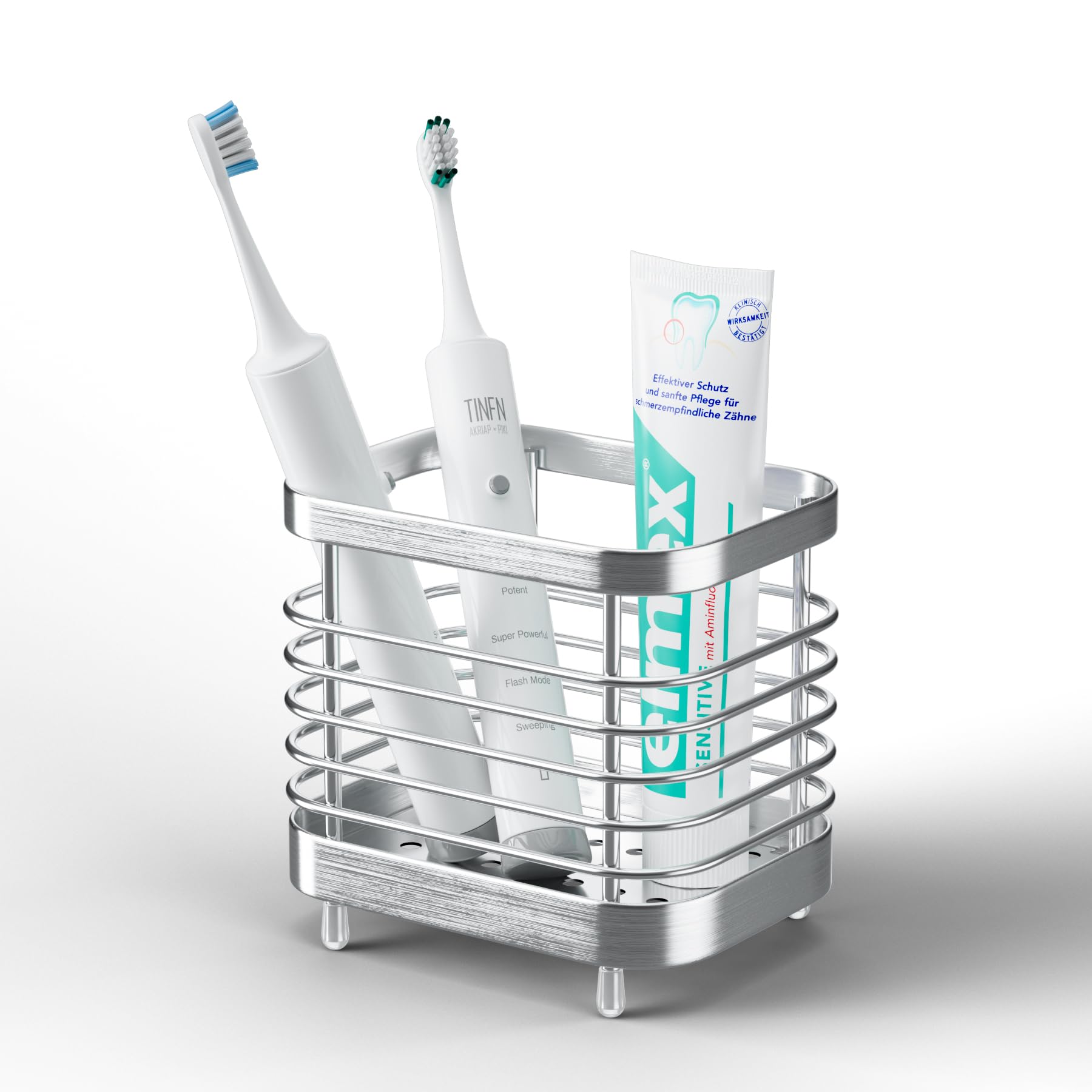 Oasiteege Electric Toothbrush Holder For Bathroom, Stainless Steel Toothpaste Tooth Brush Organizer Storage Cup For Shower, Kids