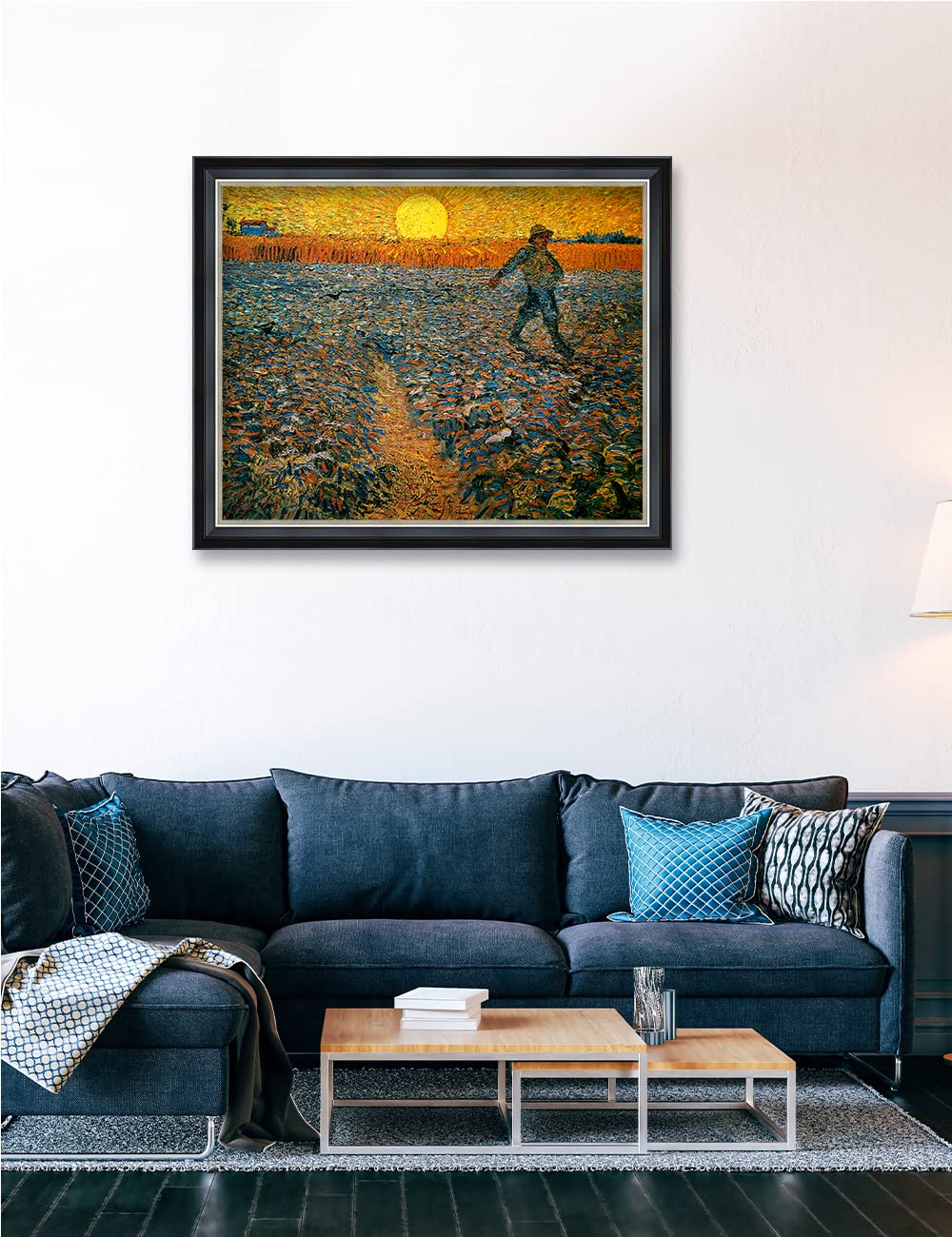 Decorarts - The Sower By Vincent Van Gogh. Giclee Print Art Reproduction With Matching Solid Wood Frame In Classical Style. Tota