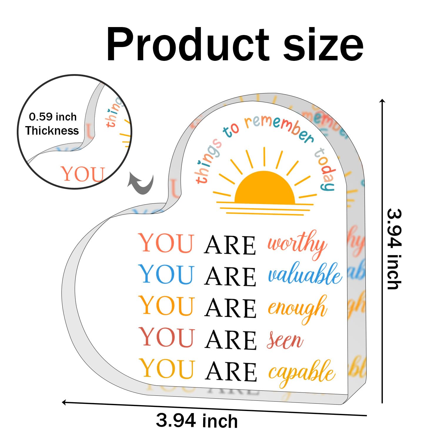 Positive Decor Motivational Gifts, Things To Remember Sign Inspirational Encouragement Gifts for Friend Coworker, Positive Cheer