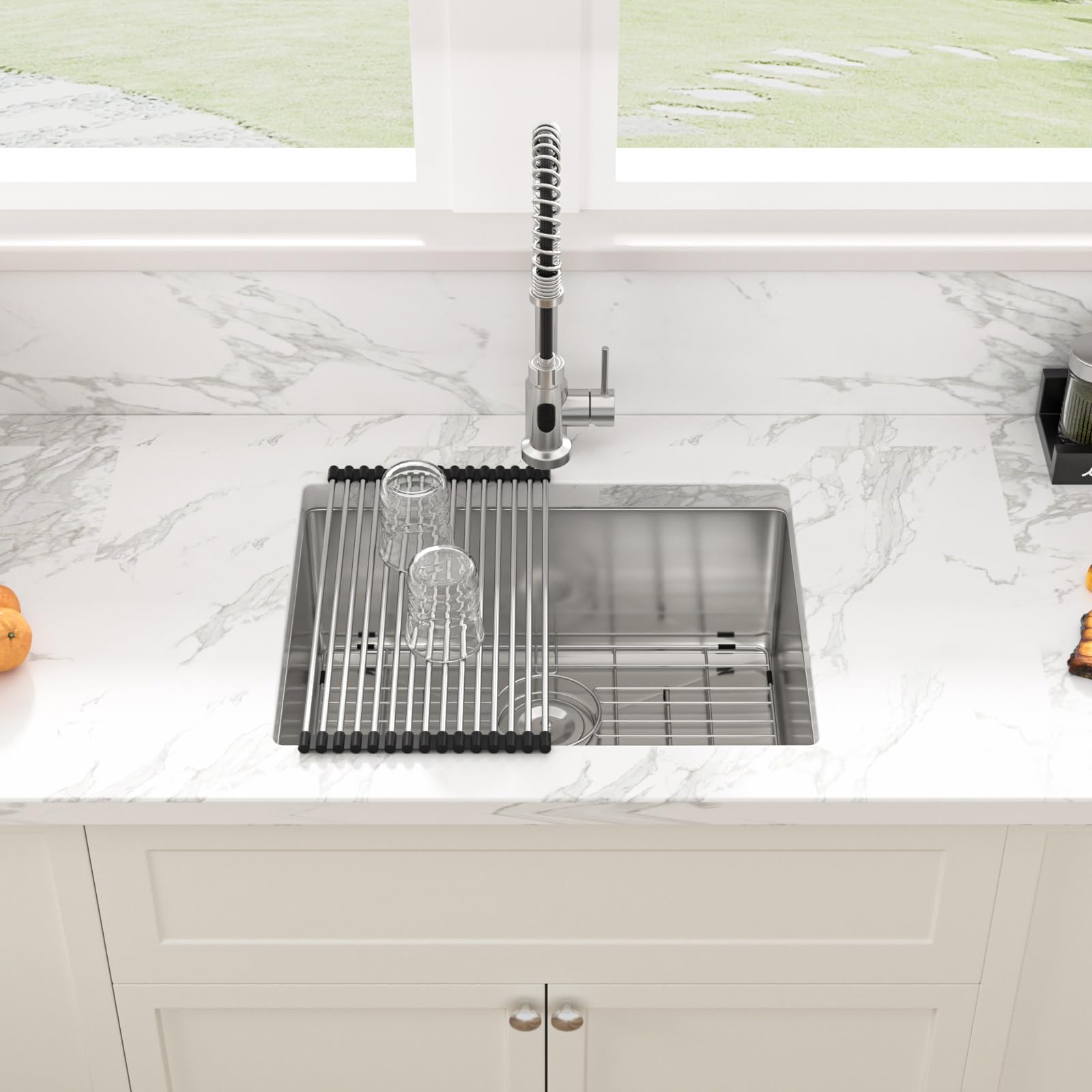 Sarlai 23 Bar Sink Stainless Steel - 23'' X 18'' Undermount Kitchen Sink Single Bowl 16 Gauge Stainless Steel Rv Camper Wet Bar