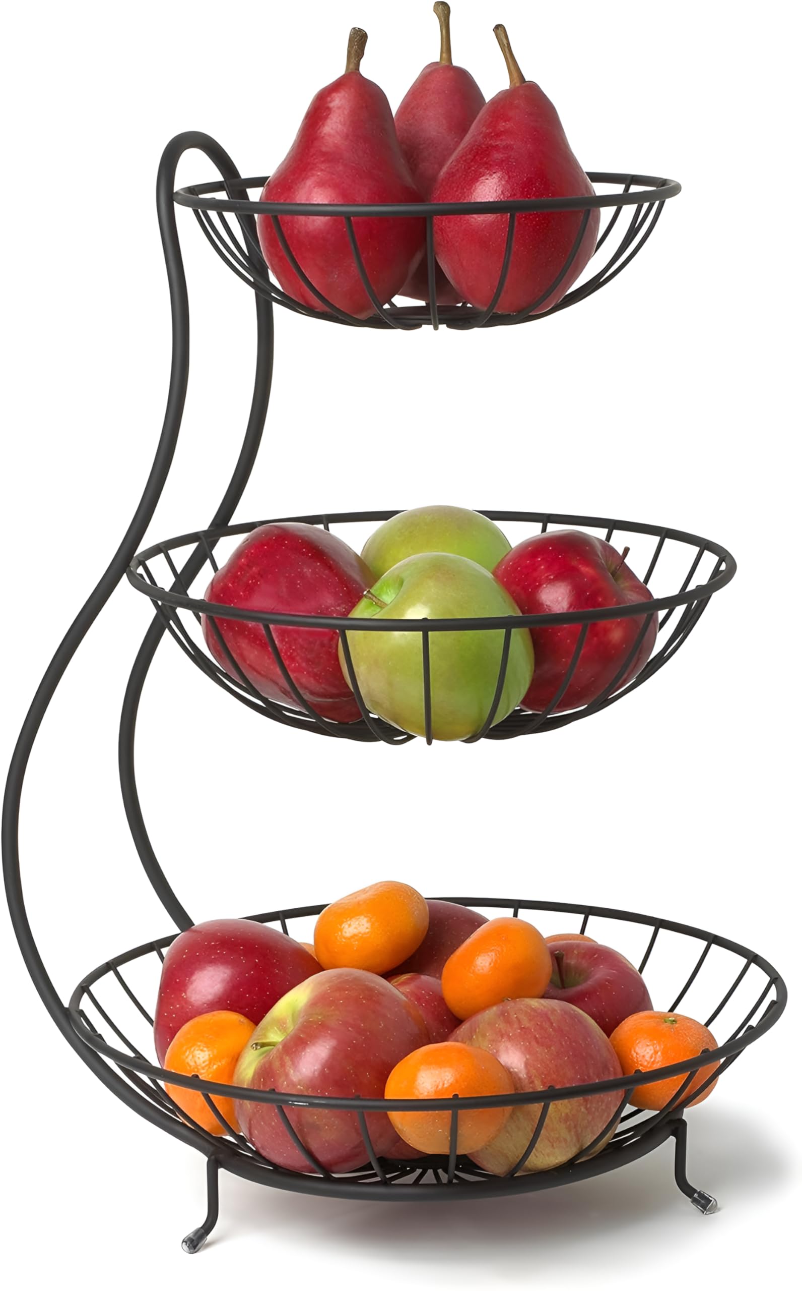 Homeor Counter Top 3Tierfruit & Vegetable Basket For Dining Table, Centre Table I Metal Fruit Bowl Or Bread Basket Vegetables S