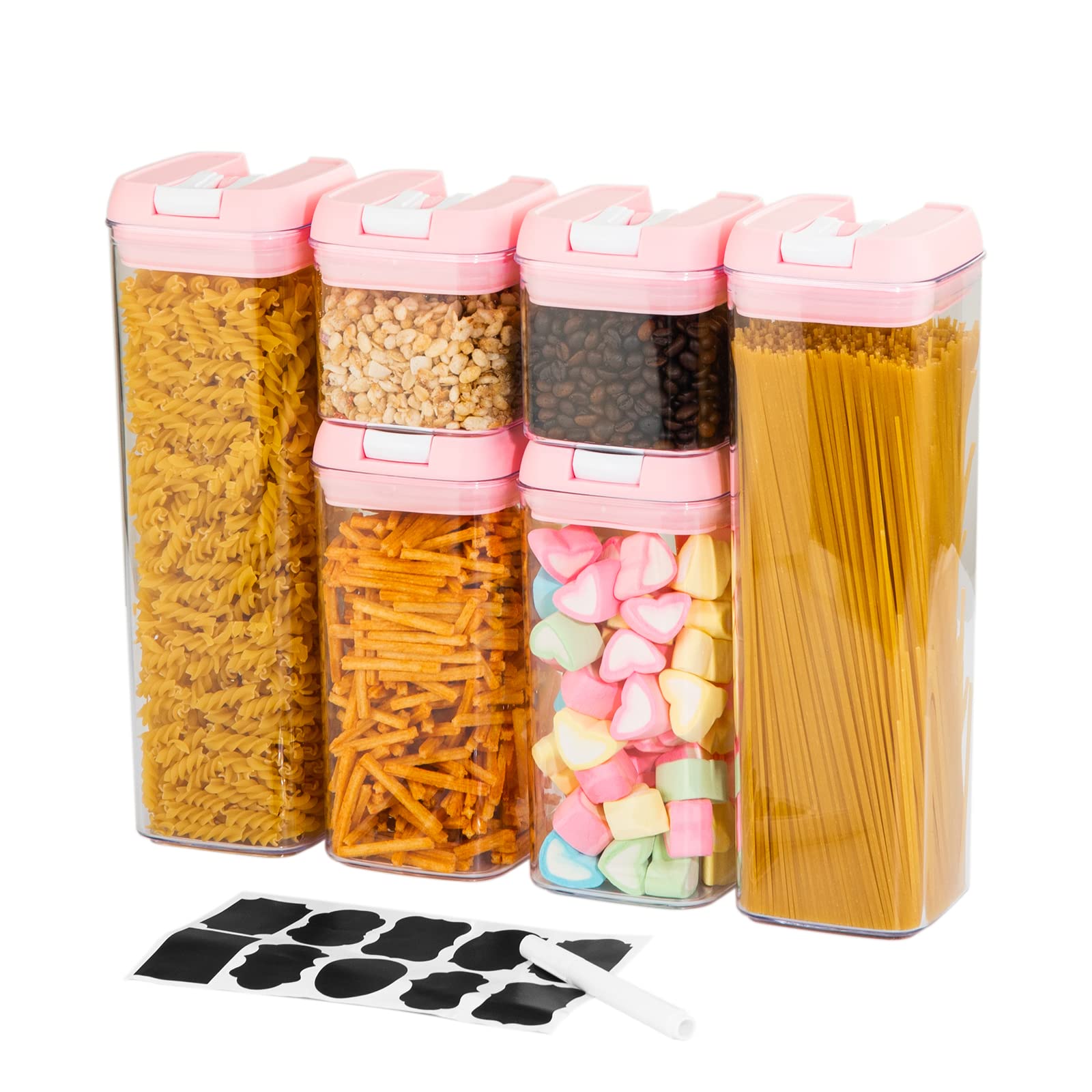 U-Qe Airtight Food Storage Containers -6 Piece Bpa Free Clear Plastic Airtight Containers With Easy Lock Lids For Kitchen Pantry