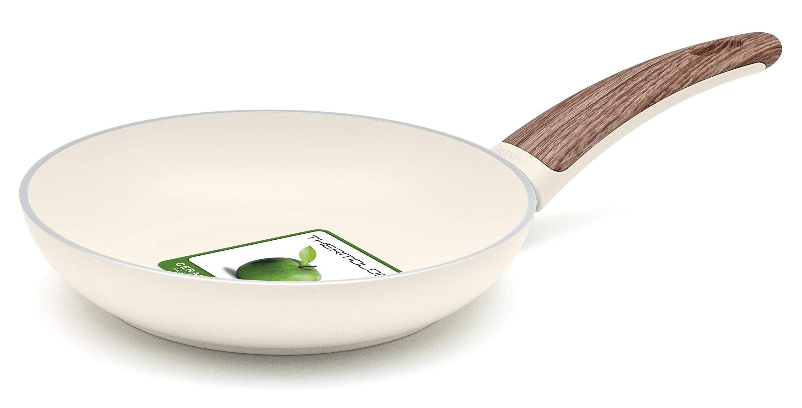 Green Pan Frying Pan, 7.9 inches (20 cm), IH Compatible, Woodby, Ceramic, Non-Stick Resistant, Fluorine-Free, Safe and Safe