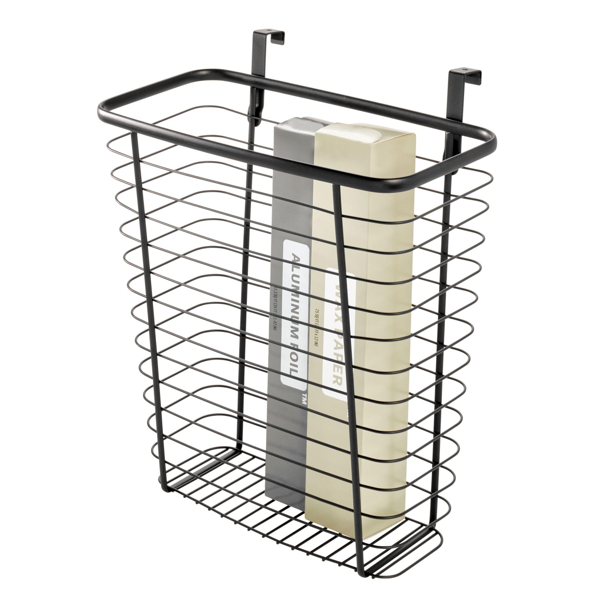 iDesign Metal Over-the-Cabinet Basket for Kitchen Storage - Matte Black