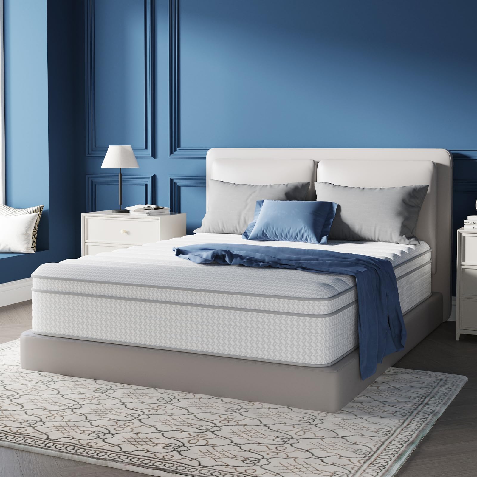 Avenco Queen Mattress 10 Inch In A Box, Queen Size Medium Plush Mattresses With Pocket Spring Smarts Coil Hybrid Colchones For P