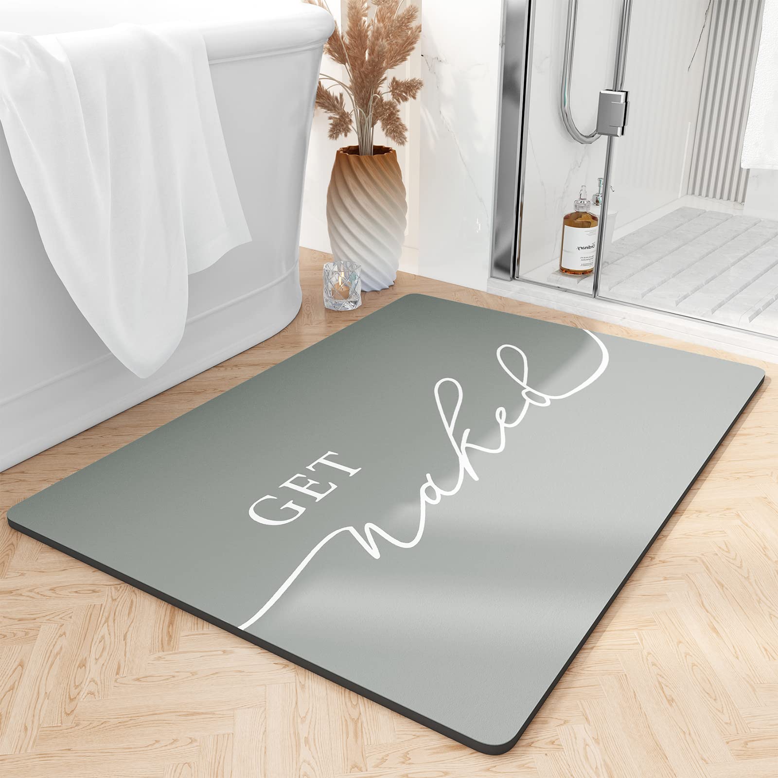 Tchdio Bath Mat-Super Absorbent Quick Dry Get Naked Bath Mats For Bathroom Floor Non Slip-Bathroom Mats With Rubber Backing-Ultr