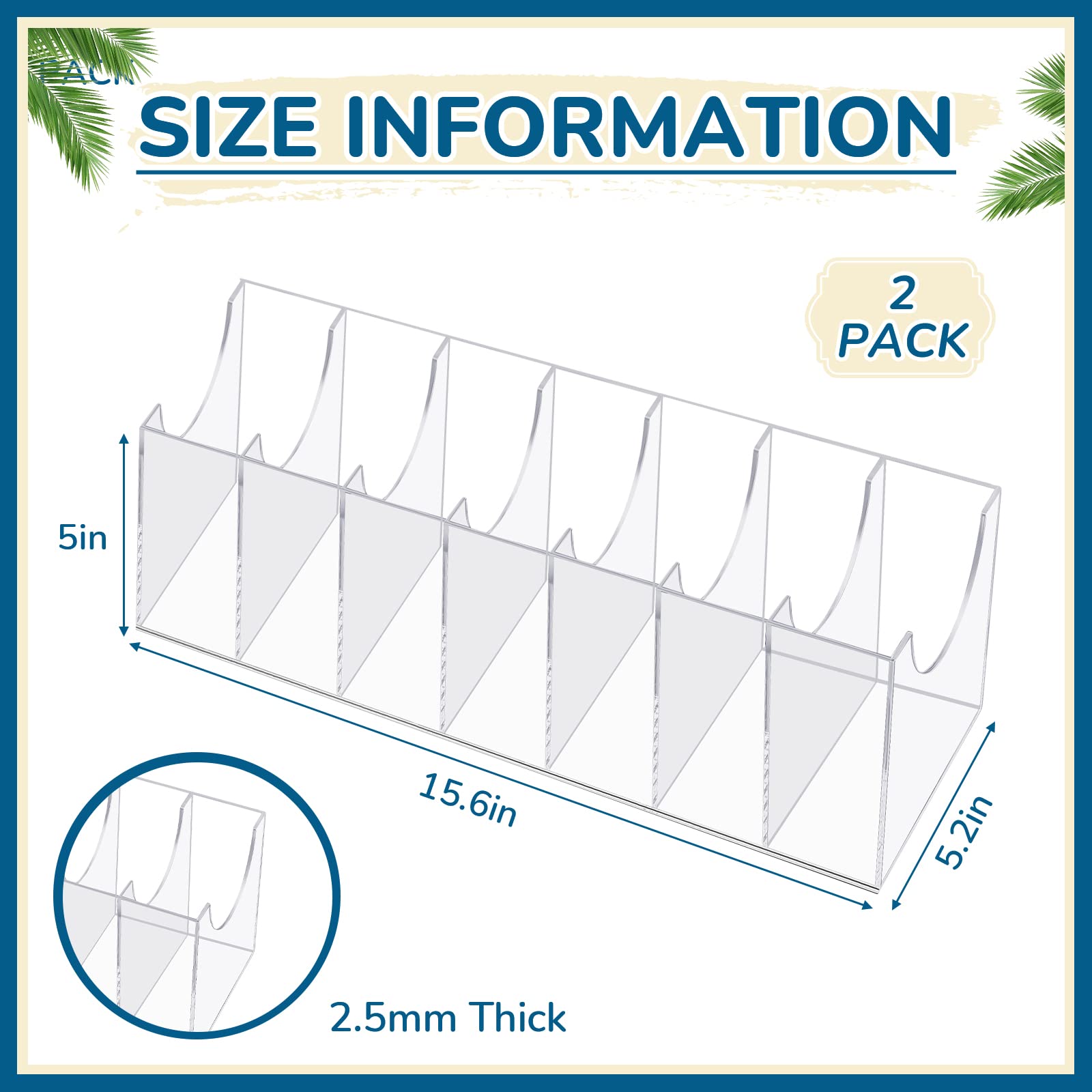 2 Pieces Belt Organizer Acrylic Belt Storage Holder 7 Compartments Display Case Belt Container Holder For Closet And Drawer, Pur