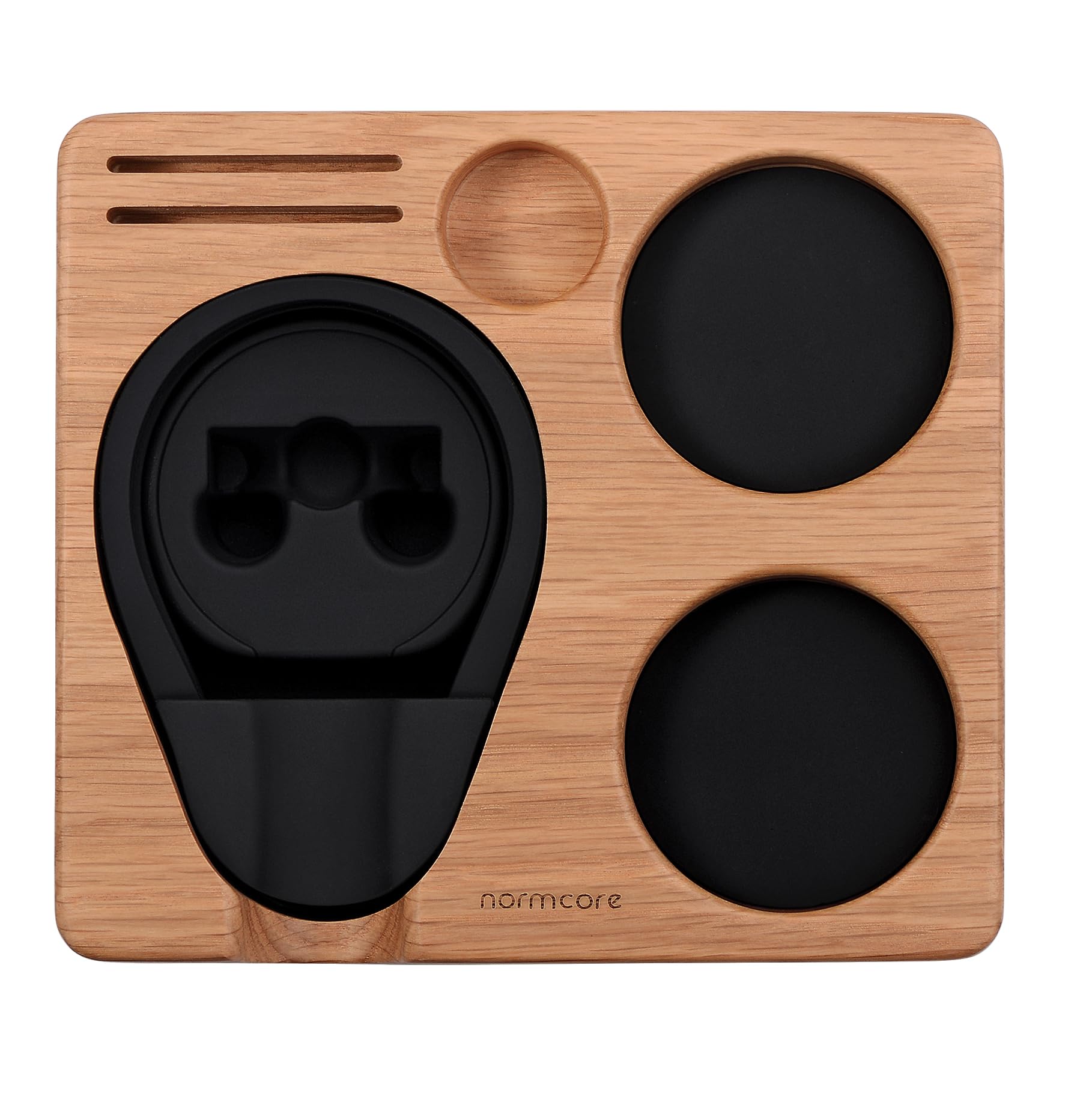 Normcore Espresso Tamping Station, Wooden Espresso Tamper Station, Solid American White Oak Wood Tamper Holder For 51Mm 54Mm Esp