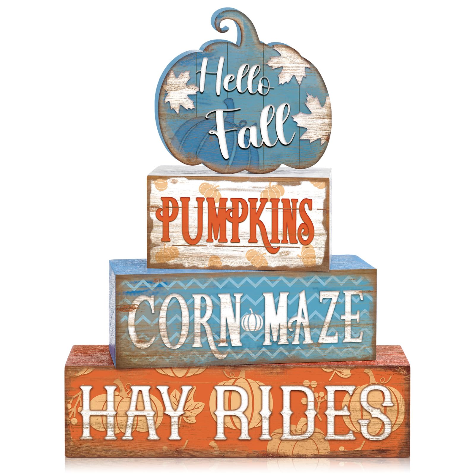 4 Pcs Thanksgiving Decor for Home Funny Turkey Wooden Signs with Hat Thanksgiving Fall Tiered Tray Decor Turkey Tabletop Centerp