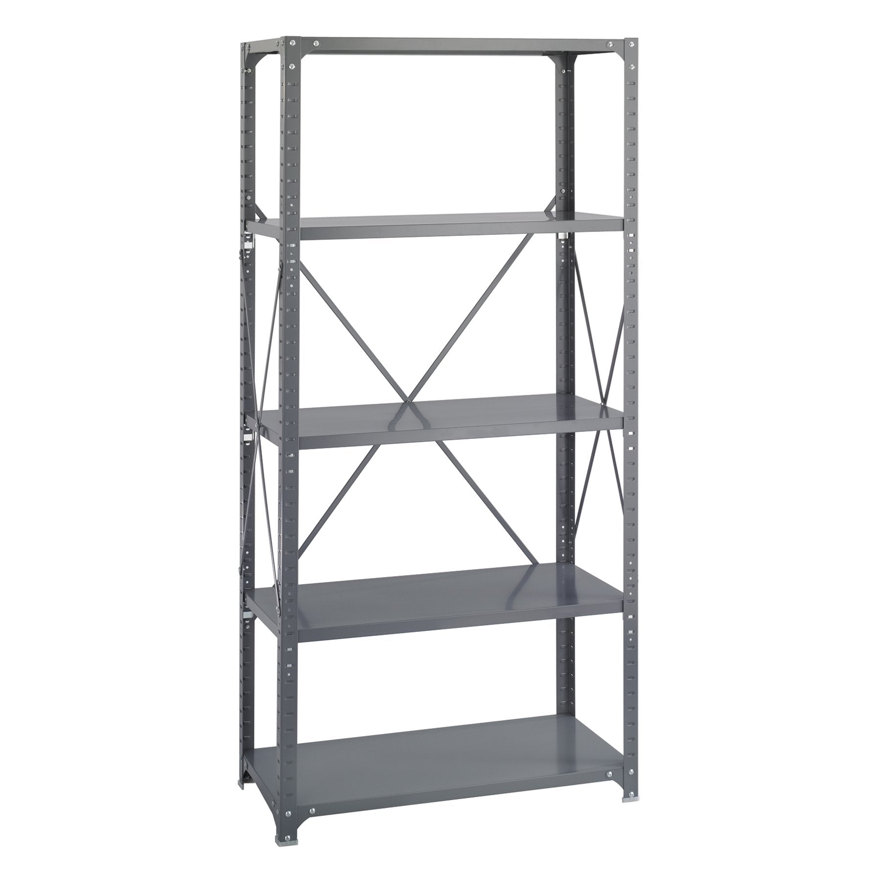 Safco Products 6266 Commercial Shelf Kit 36'' W X 18'' D X 72'' H With 5 Shelves, Gray