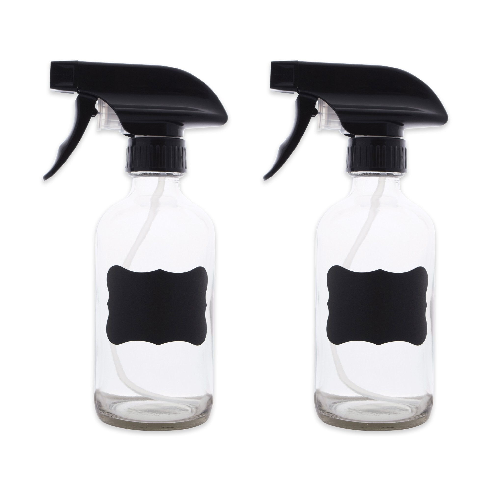 DII Chalkboard Label Refillable Glass Spray Bottle Set  8 oz  Clear S/2