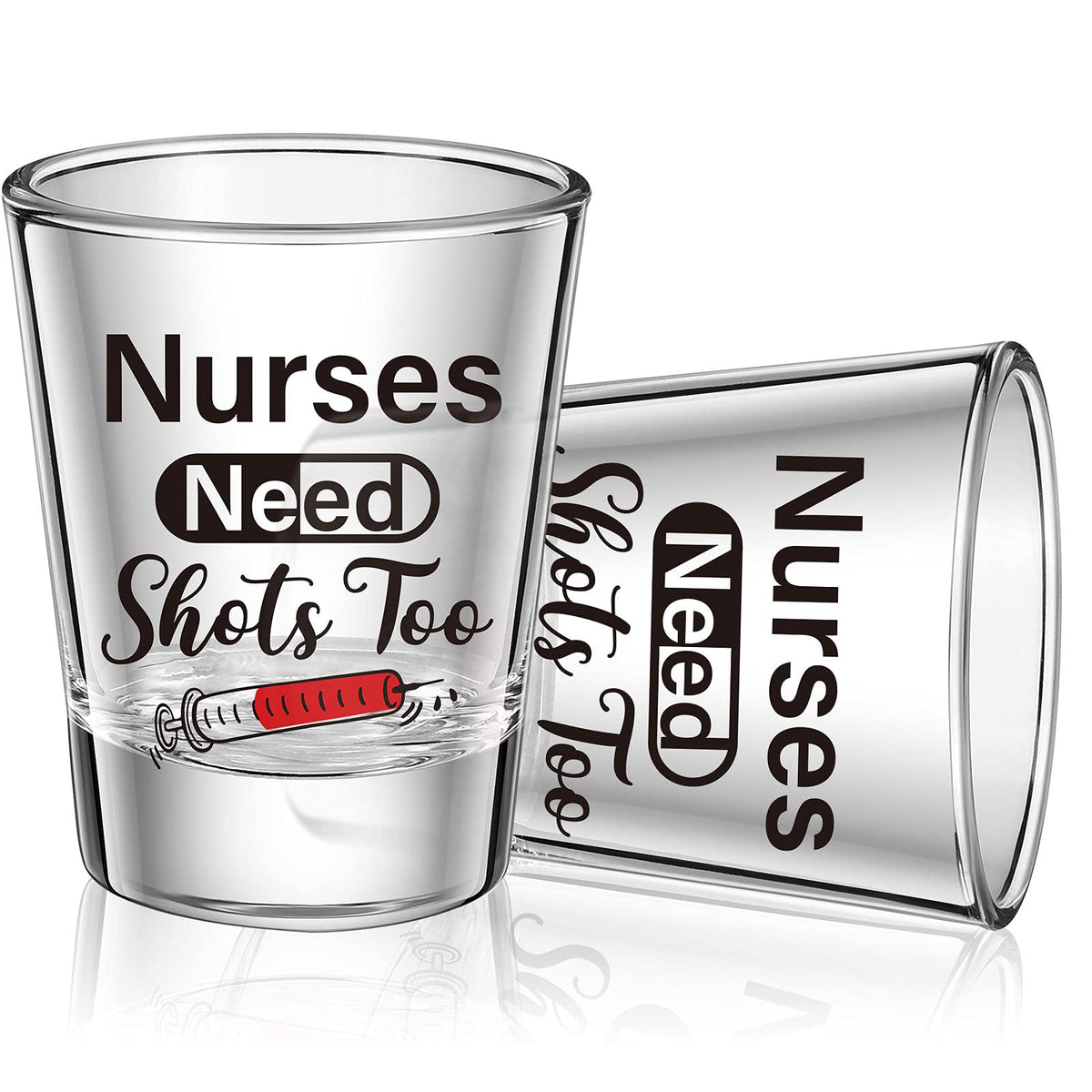 Patelai Nurse Need Shots Too, Funny Glass Gift For Women And Male Mom Sister Or Friend Present For Nursing Graduation Nurses Day