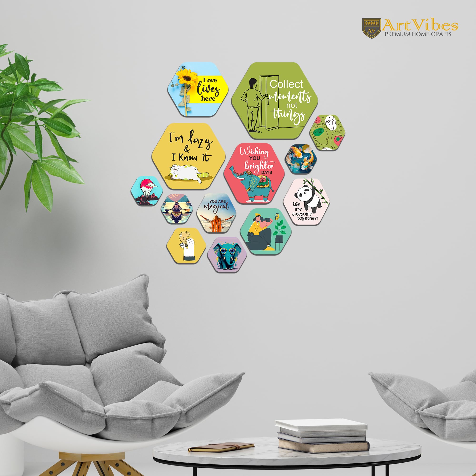 Artvibes Decorative Wooden Wall Hanging Decoration for Home | Office | Living Room | Bedroom | Ideal Gifts | Stylish Modern Wall