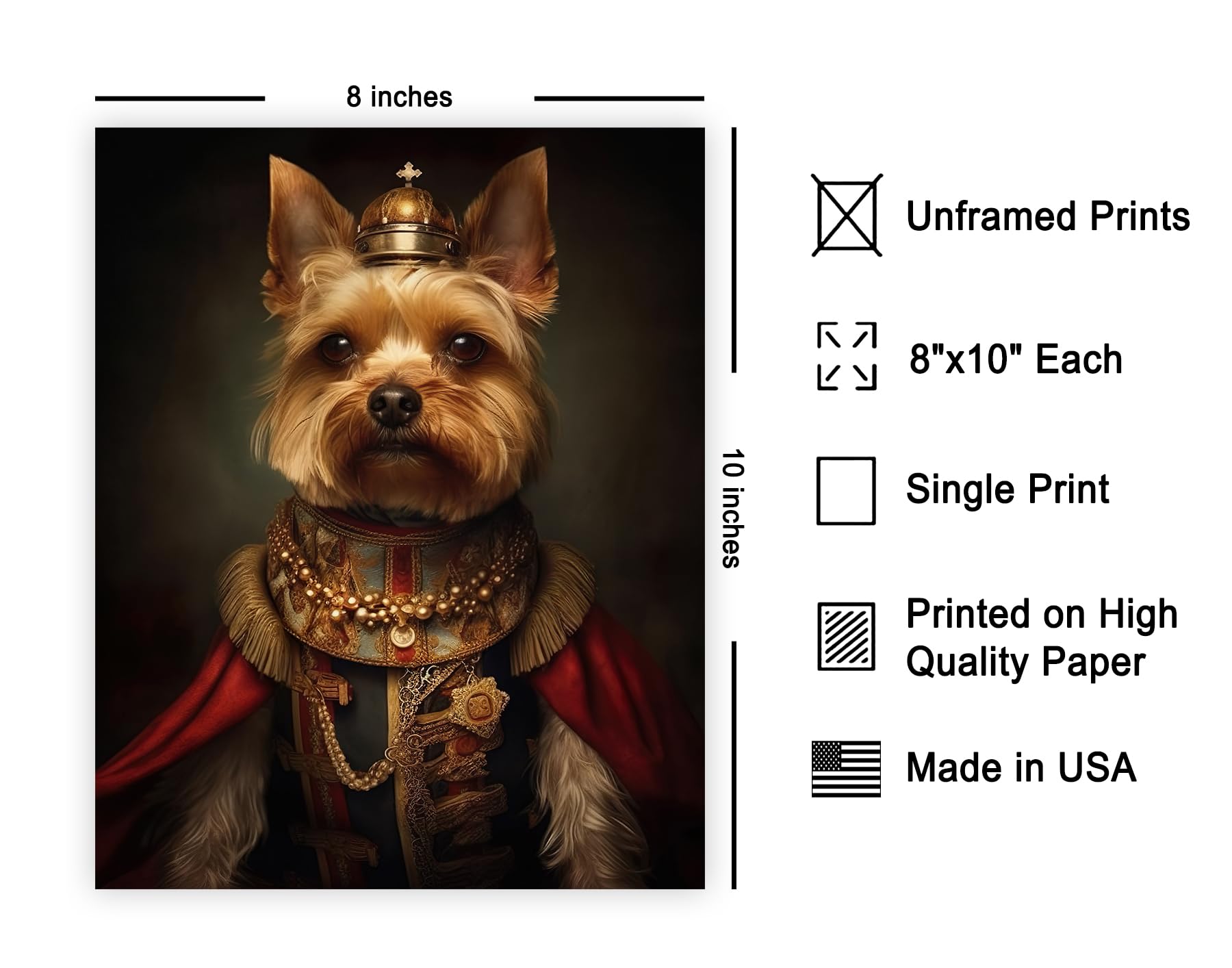 Poster Master Aristocratic Yorkshire Terrier Poster - Dog Print - Renaissance Art - Dog Breed Art - Gift For Men, Women & Animal