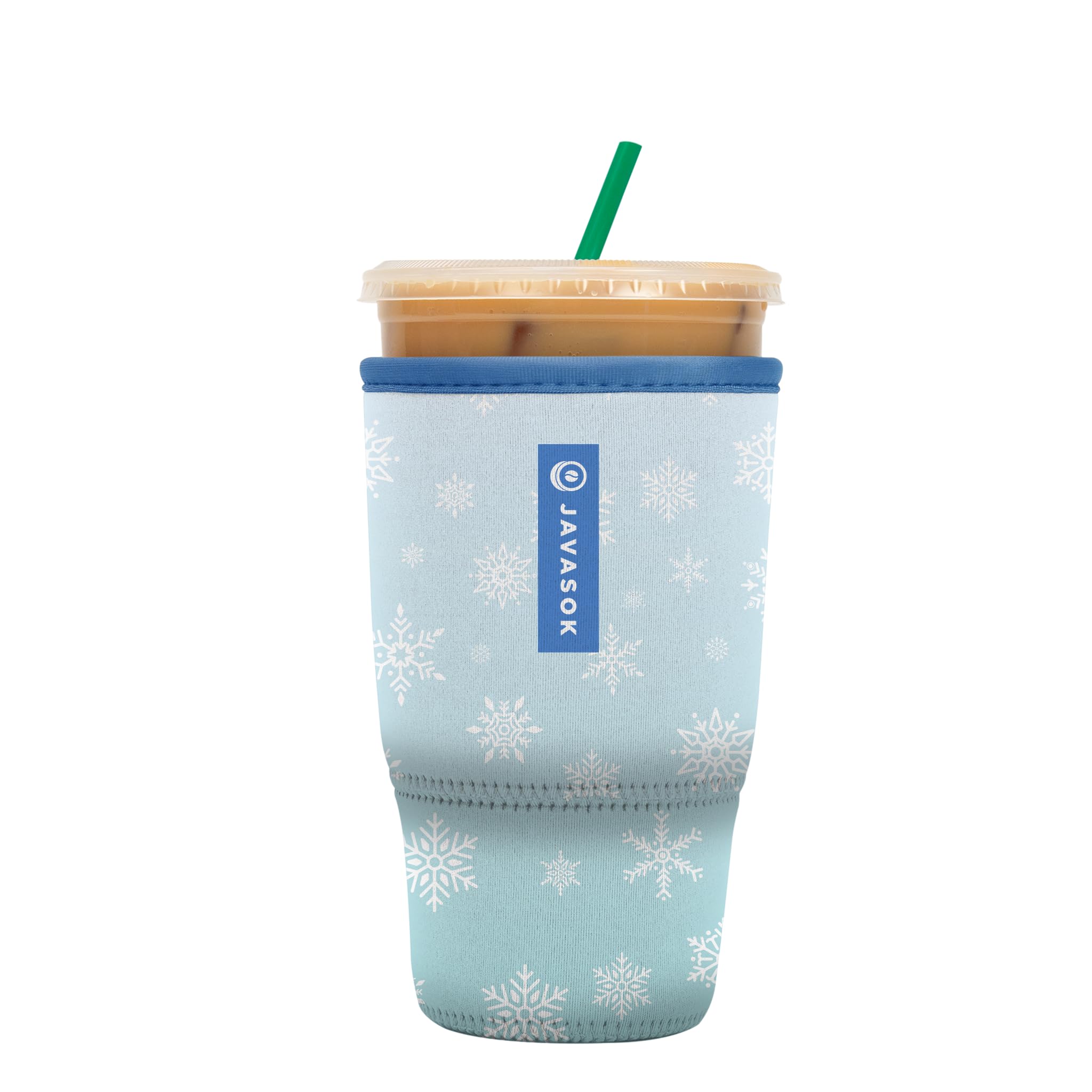 Sok It Java Sok Iced Coffee & Cold Soda Insulated Neoprene Cup Sleeve (Let It Snow, Large: 30-32oz)