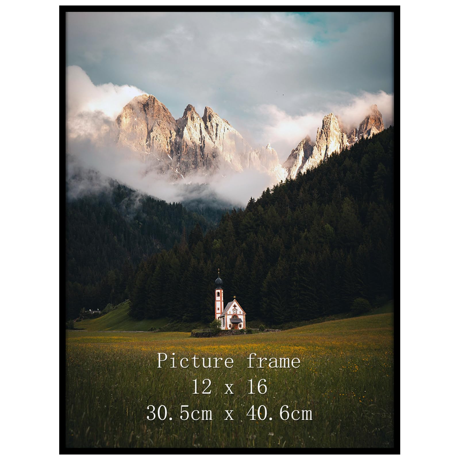 Giftgarden 12x16 Picture Frame Walnut Brown, Fit 30x40cm Diamond Painting Art, 16x12 Thin Poster Photo Frame for Wall Display, S