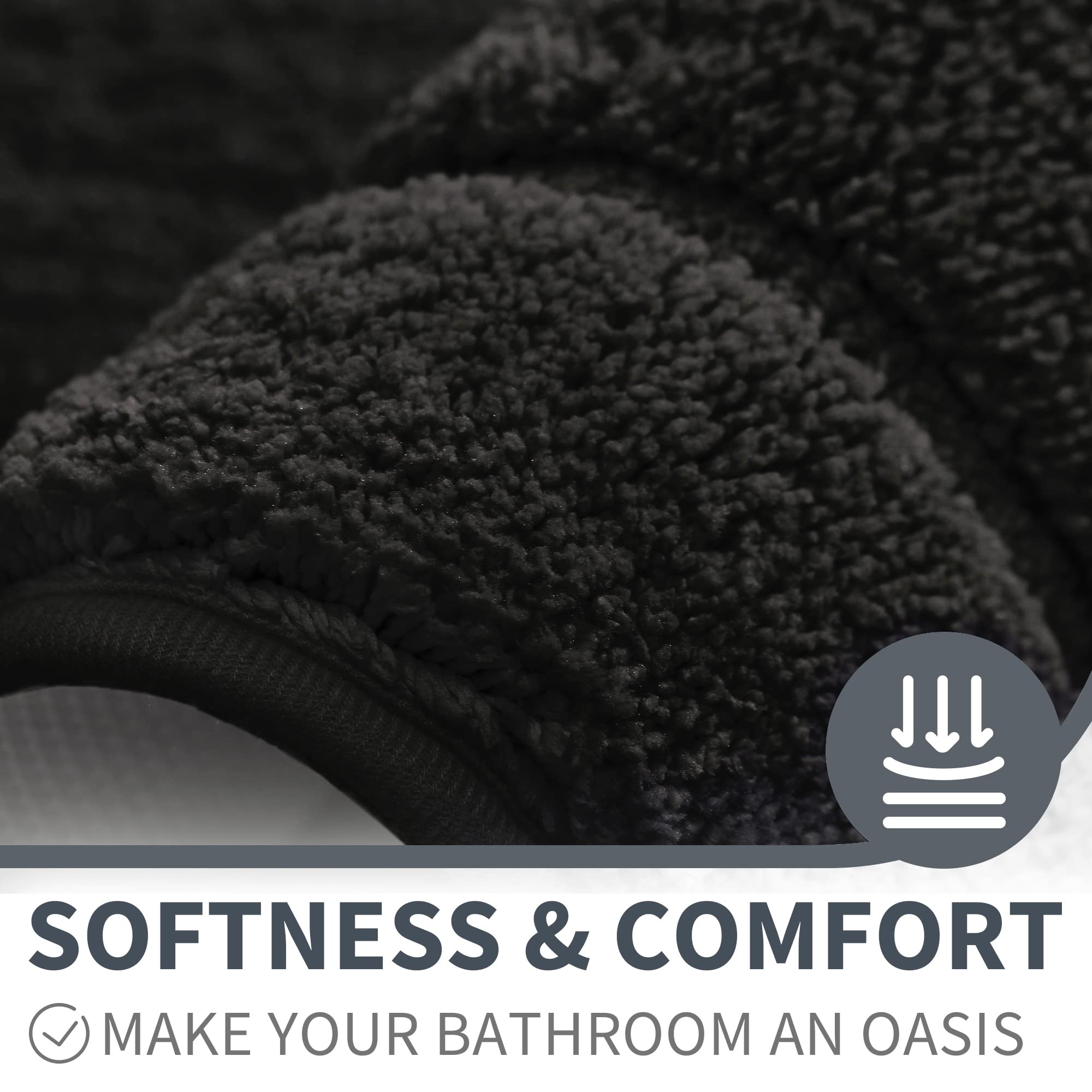 Granny Says Black Bathroom Rug, Non Slip Bath Mats For Bathroom, Super Soft And Water Absorbent, Microfiber Bath Rugs, Machine W