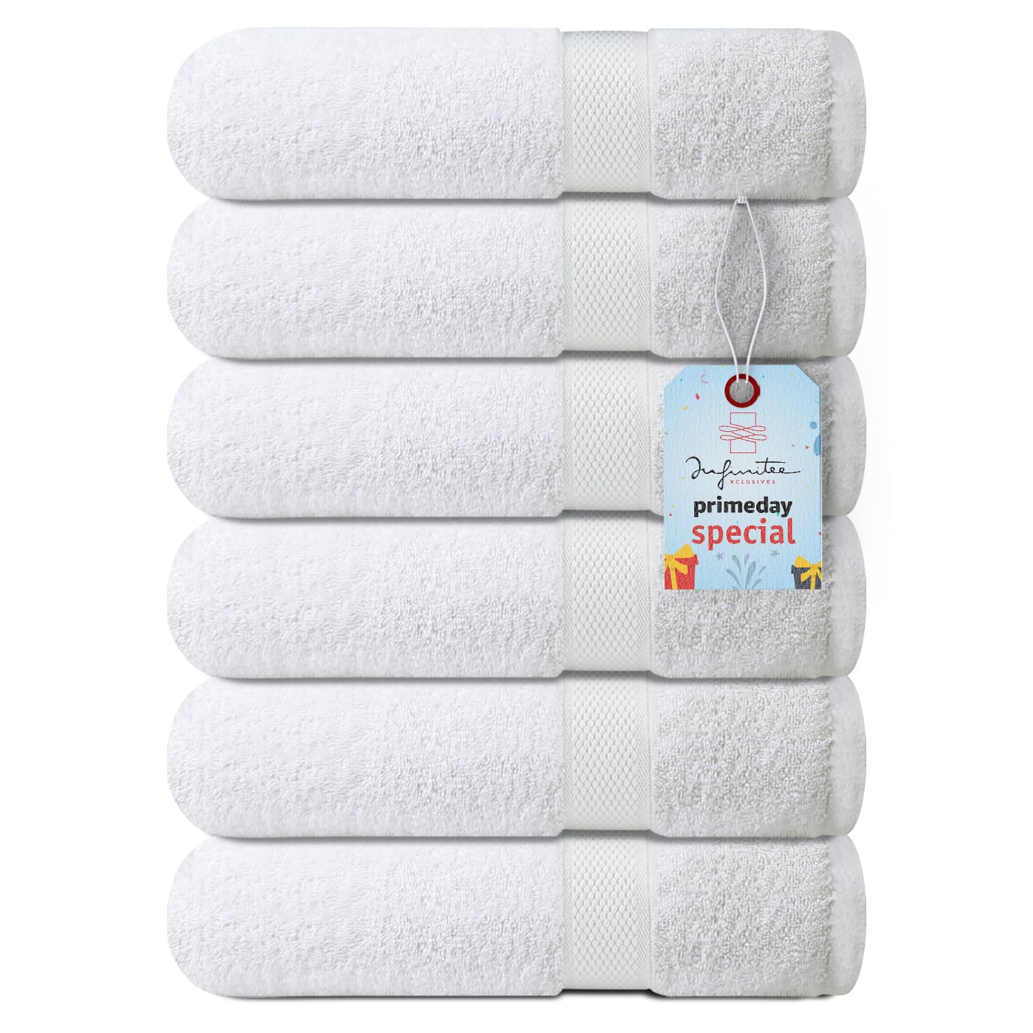 Infinitee Xclusives Premium Grey Hand Towels - Pack Of 6, 16X28 Inches Bathroom Hand Towel Set, Hotel & Spa Quality Hand Towels