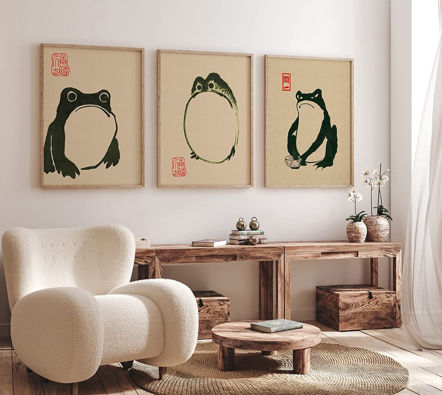 Japanese Wall Art - Set Of 6 Blue Woodblock Trendy Home Decor/Famous Bedroom Decor & Living Room Art Blue Themed Wall Decor/Japa