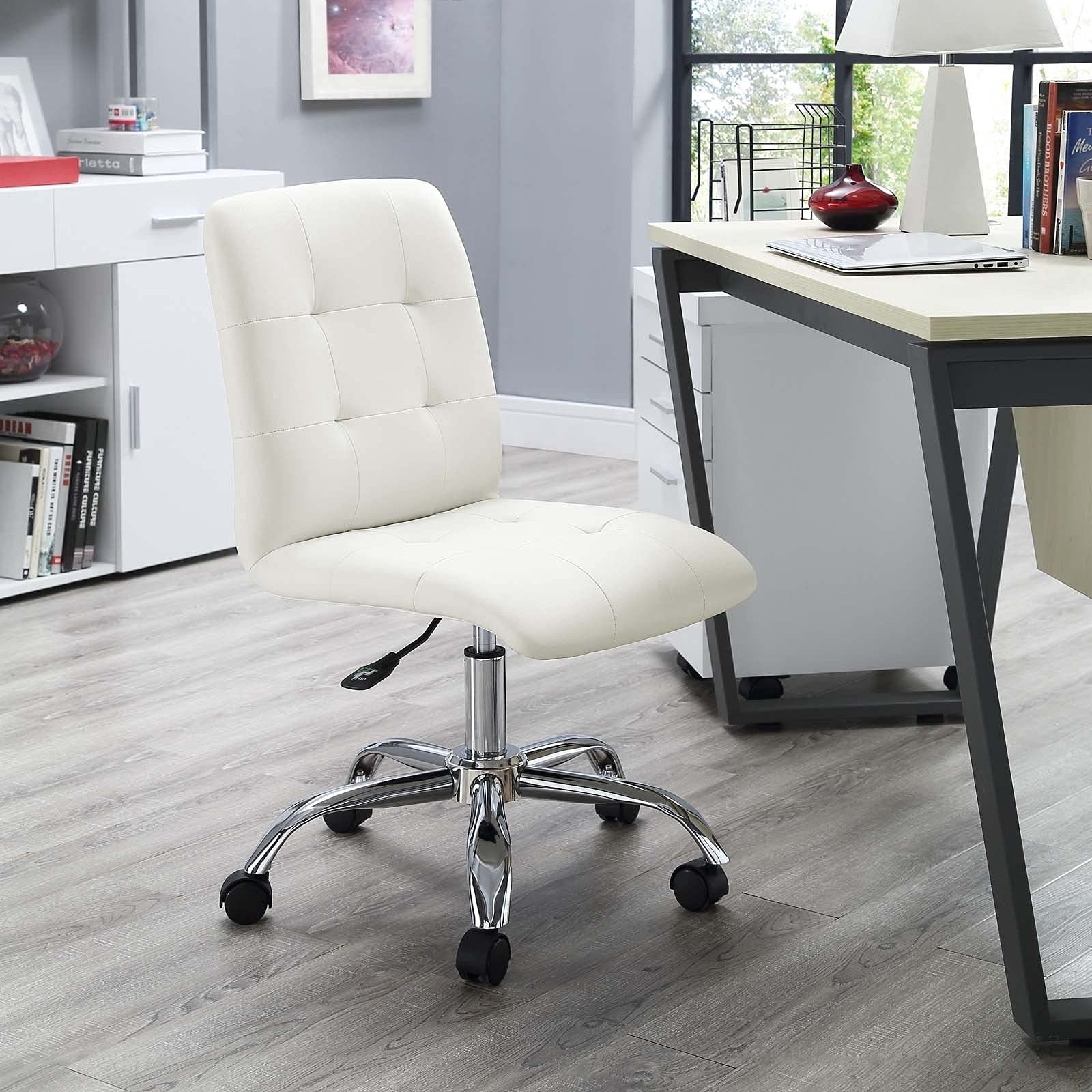 Bhumika Overseas HeightAdjustable FauxLeather Office Study Desk Chair For Salon, Spa, Bar, Medical, Kitchen, Doctor In White C