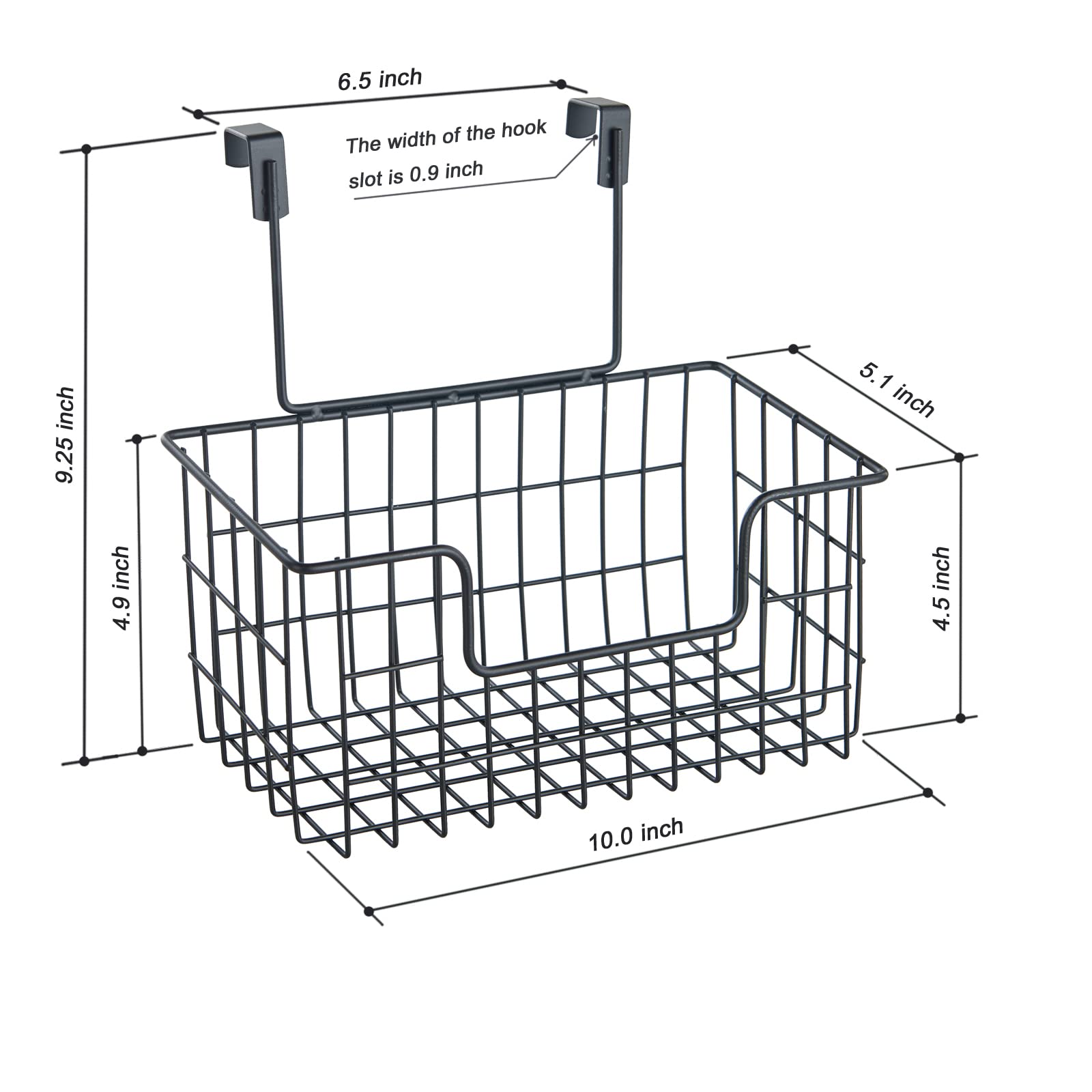 2 Pack The Cabinet Door Organizer,Hanging Wall Mount Storage Wire Basket, Grid Storage Basket For Kitchen,Cabinet,Bathroom,Pantr