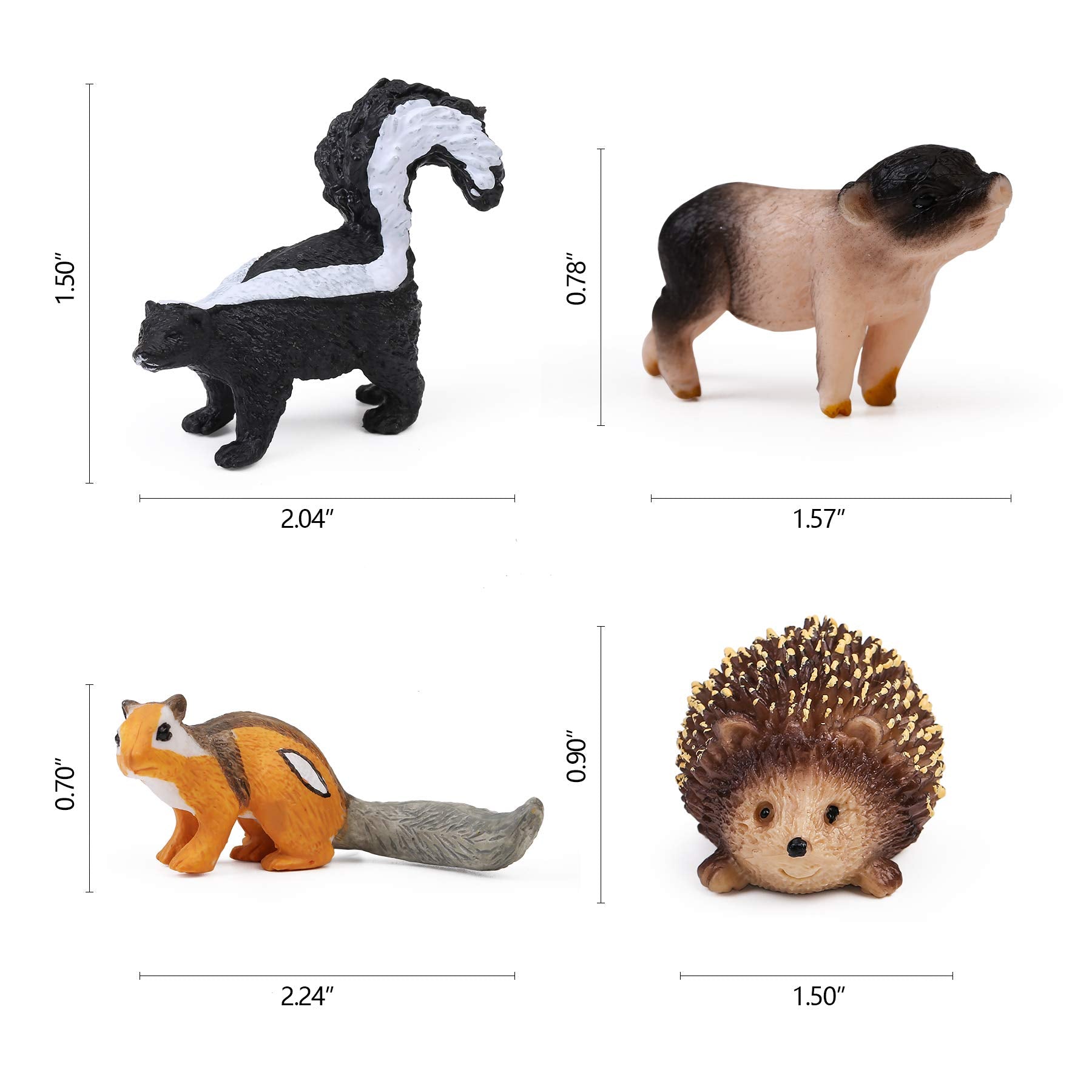 16PCS Forest Animals Baby Figures  Woodland Creatures Figurines  Miniature Toys Cake Toppers Cupcake Toppers Birthday Gift for Kids