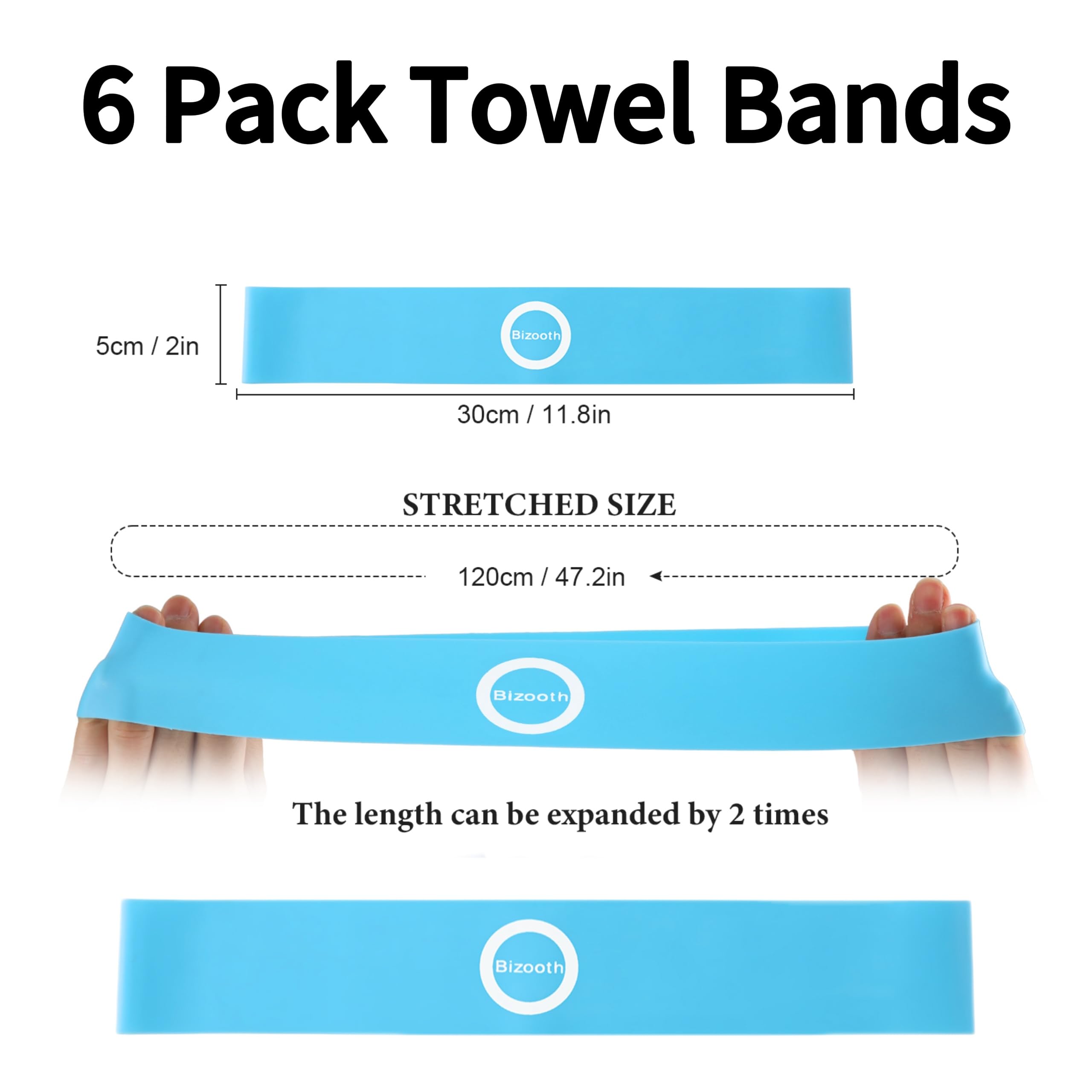 Beach Towel Bands (6 Pack),Towel Clips For Pool Chair & Cruise Ship Essentials,Towel Holder For Cruise Chairs (Blue)