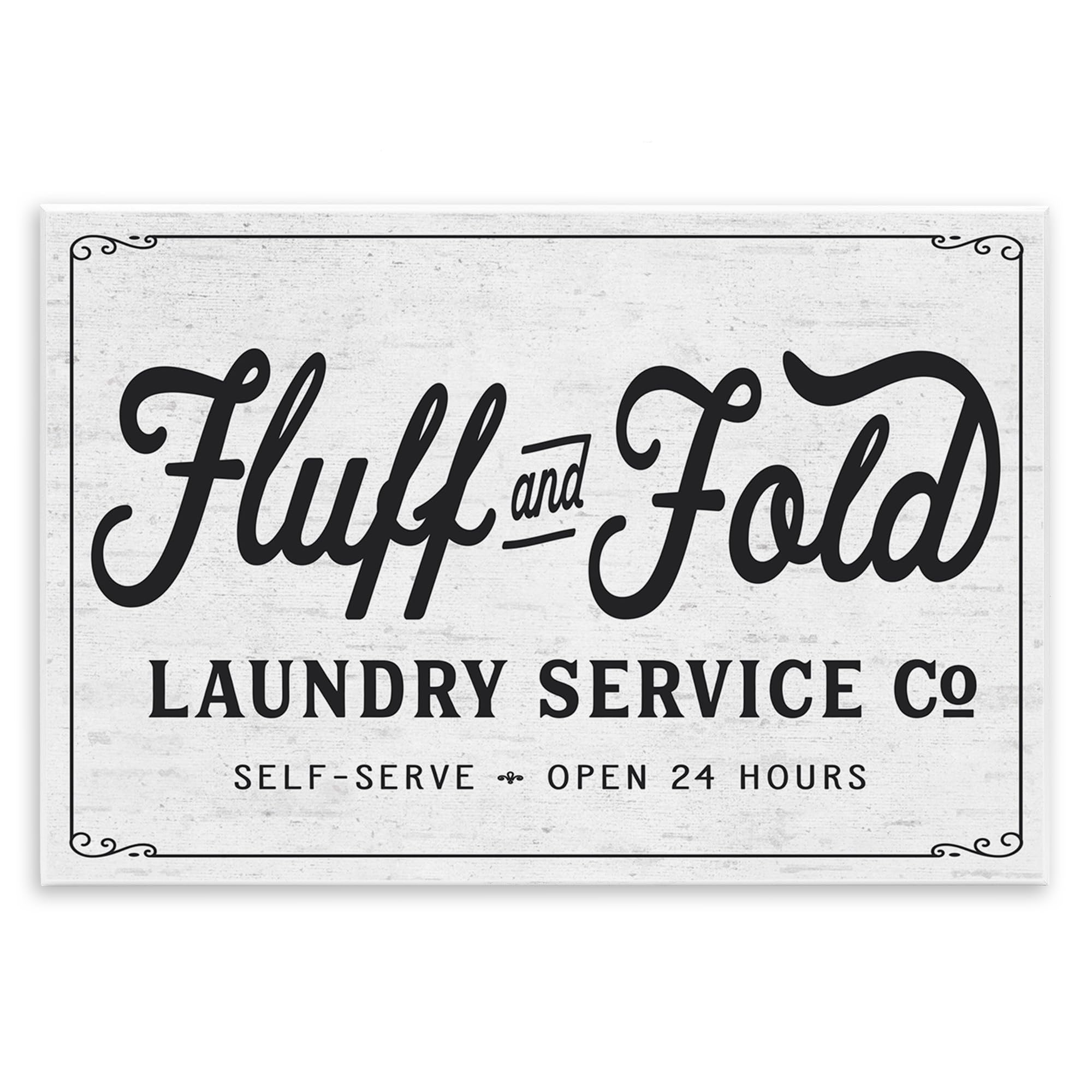 Stupell Industries Fluff and Fold Laundry Room Vintage Country Sign  Designed by Lettered and Lined Art  13 x 19  Wall Plaque
