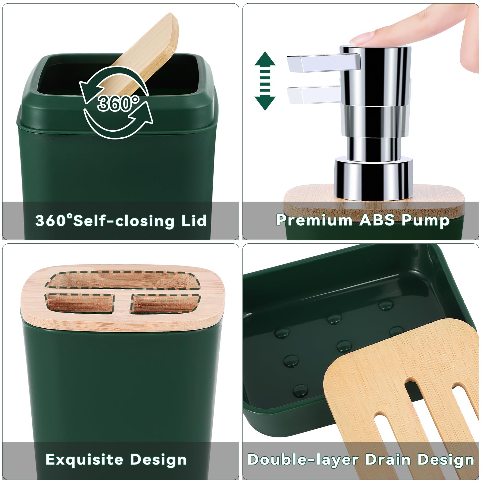 Xlhomo Dark Green Bathroom Sets With Shower Curtain And Rugs,Bathroom Sets Shower Curtain Set With Extra Soft And Absorbent Bath