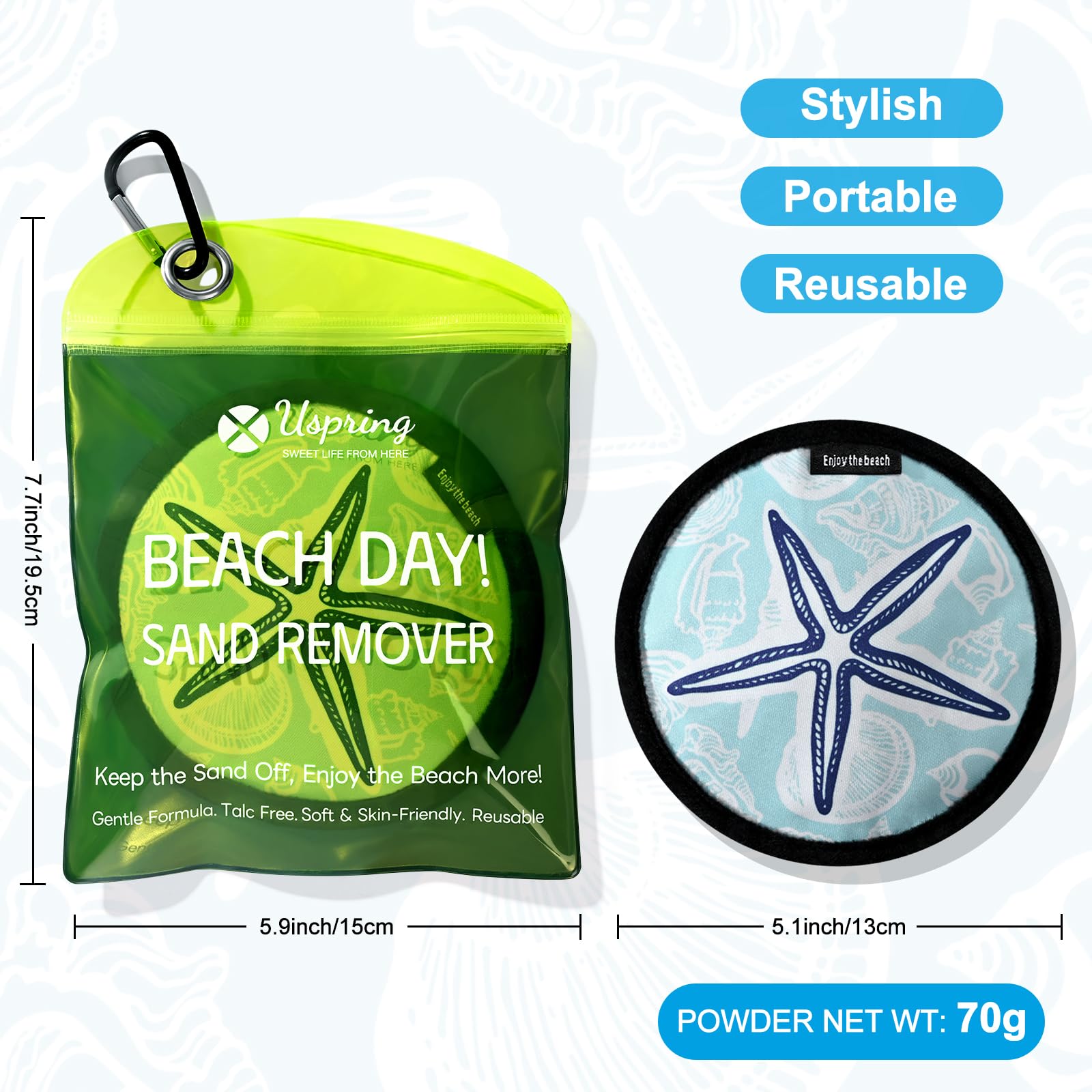 Uspring Sand Remover For Beach, Sandscreen Sand Remover Beach Essentials, Sand Removal Bag, Beach Accessories, Vacation Essentia