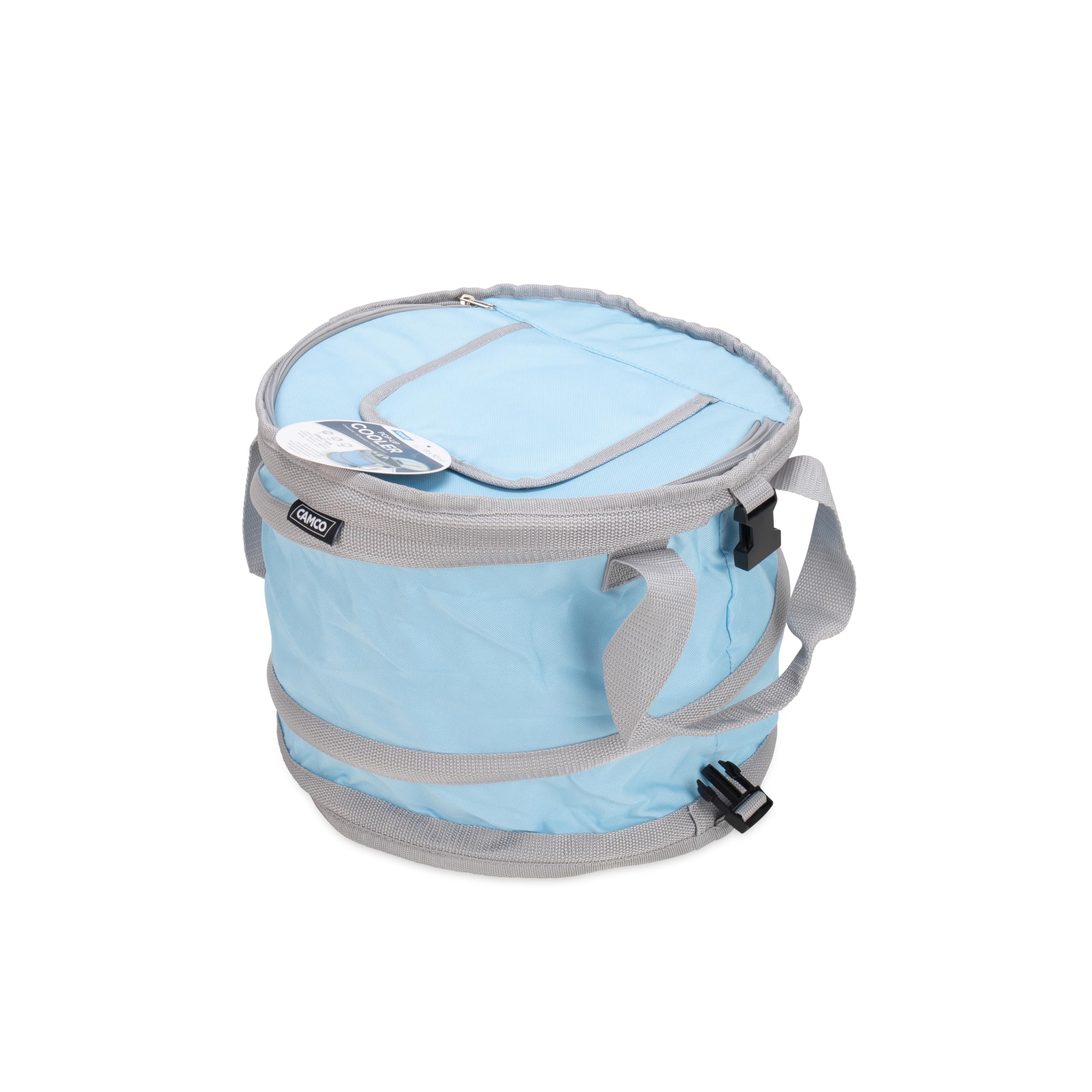Camco Pop-Up Cooler | Lightweight, Waterproof and Insulated Pops Open for Use and Collapses Flat for Storage | Ideal for The Bea