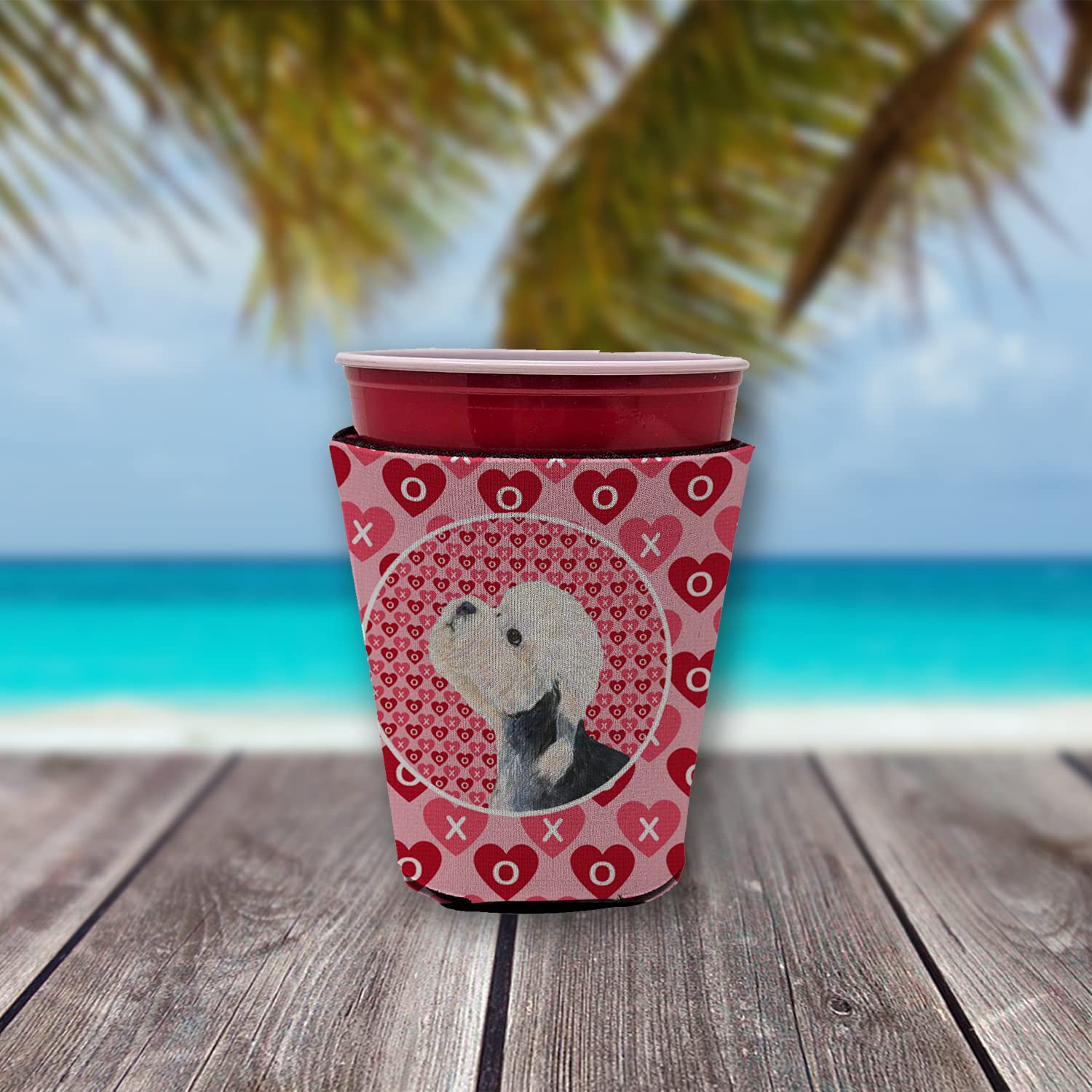 Dandie Dinmont Terrier  Red Solo Cup Beverage Insulator Hugger