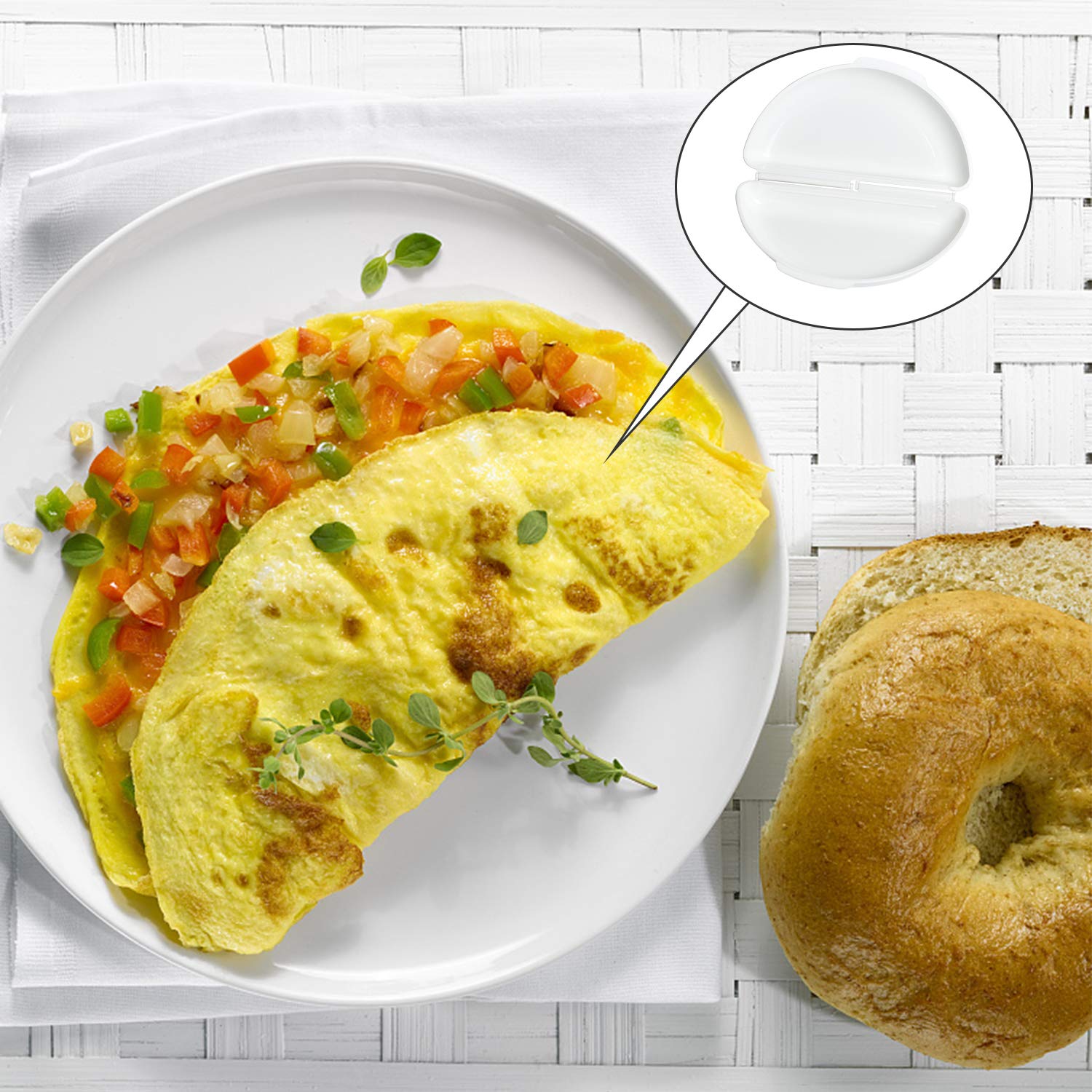 Easy Egg Breakfast Set Akamino Microwave Omelet Pan And Egg Poacher - Bpa Free Egg Maker Easy To Use And Non-Stick Breakfast Egg
