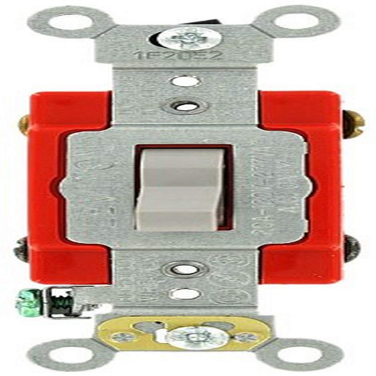 Leviton 20 Amp, 120/277 Volt, Toggle 4-Way AC Quiet Switch, Extra Heavy Duty Grade, Self Grounding, Back and Side Wired, 1224-2G