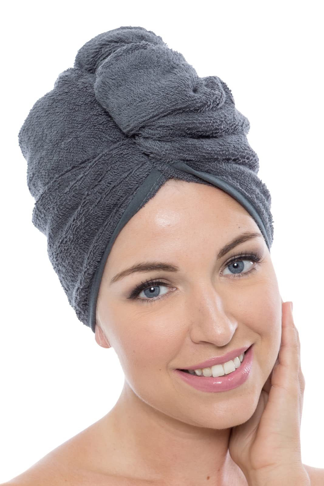 Texere Women 's Viscose from Bamboo and Cotton Terry Spa Hair Towel Wrap - Absorbent and Fast Drying for Long, Curly, Thick Hair