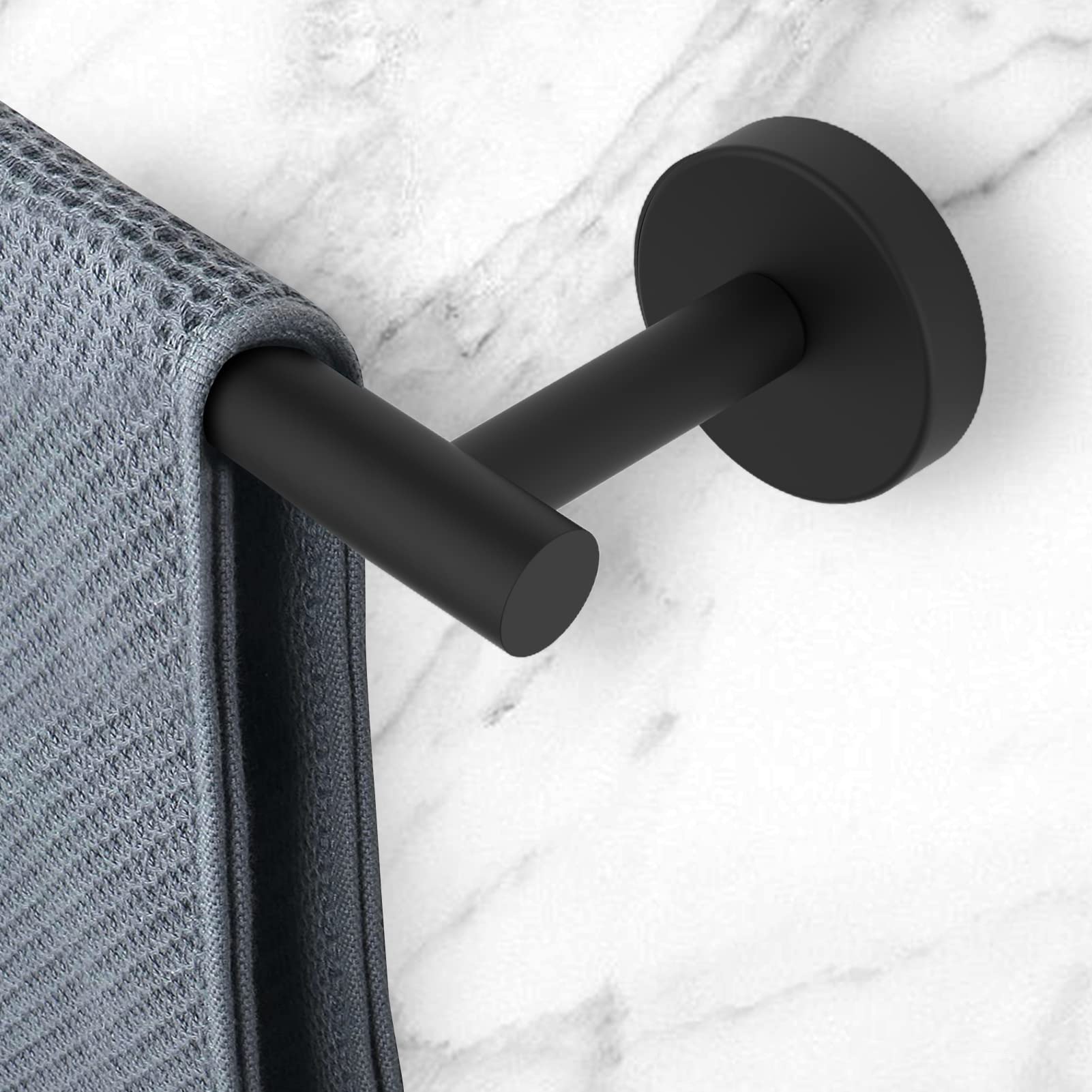 Newfun 16 Inch Matte Black Bathroom Towel Bar,2Pcs Towel Racks For Bathroom Rod Classic Sus304 Stainless Steel Bathroom Towel Ho
