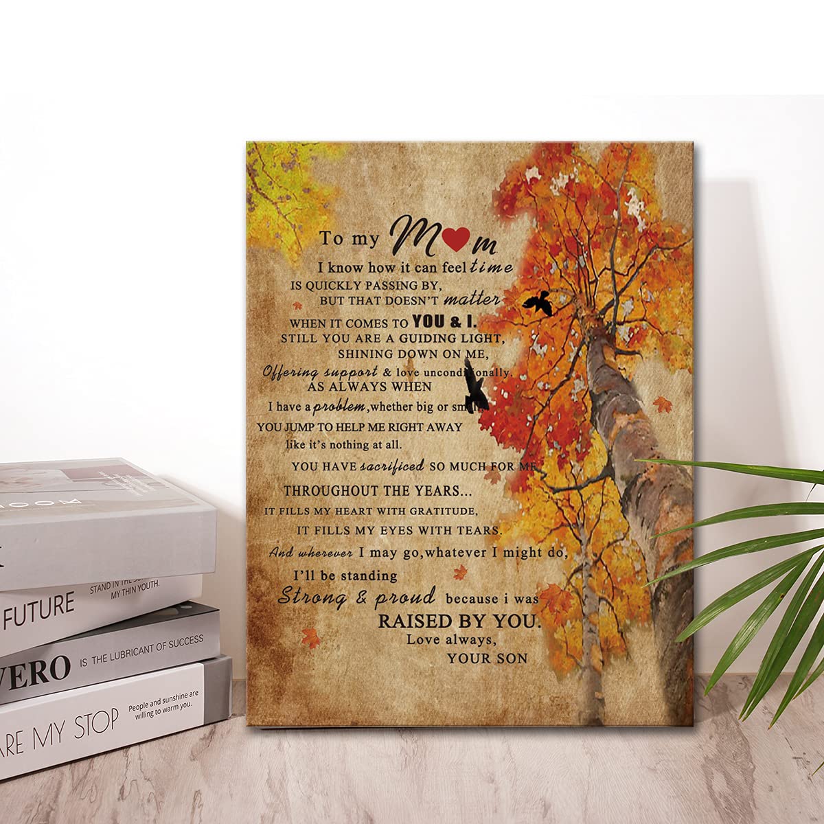 Wailozco Gifs For Mom -Hangable Canvas Poem Prints Framed Poster Wall Art For Mom From Daughter-Meaningful Mom Gifts,Mom Home Be