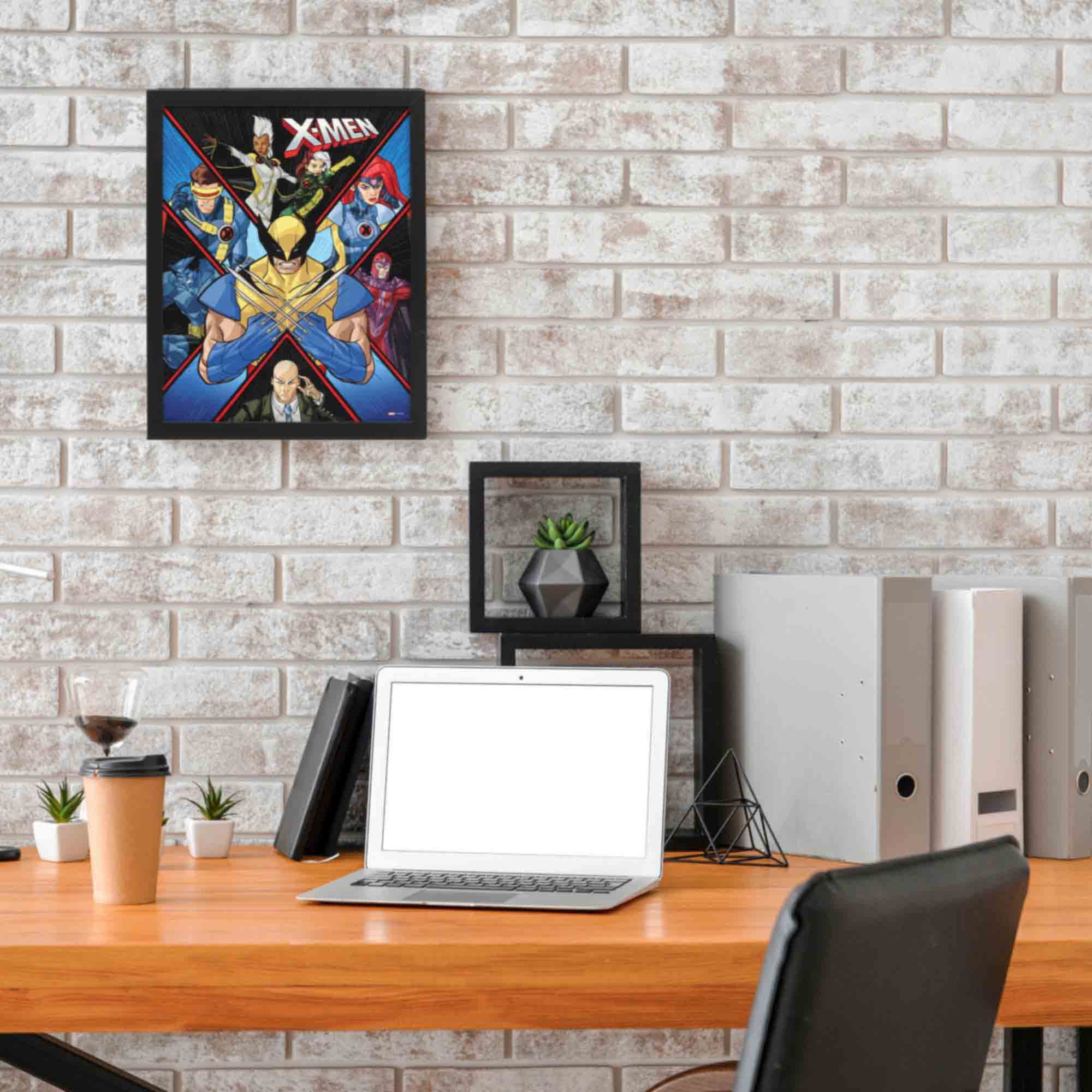 Marvel X-Men Wall Art - Framed Superhero X-Men Picture Featuring Wolverine, Cyclops, Storm, Beast And More