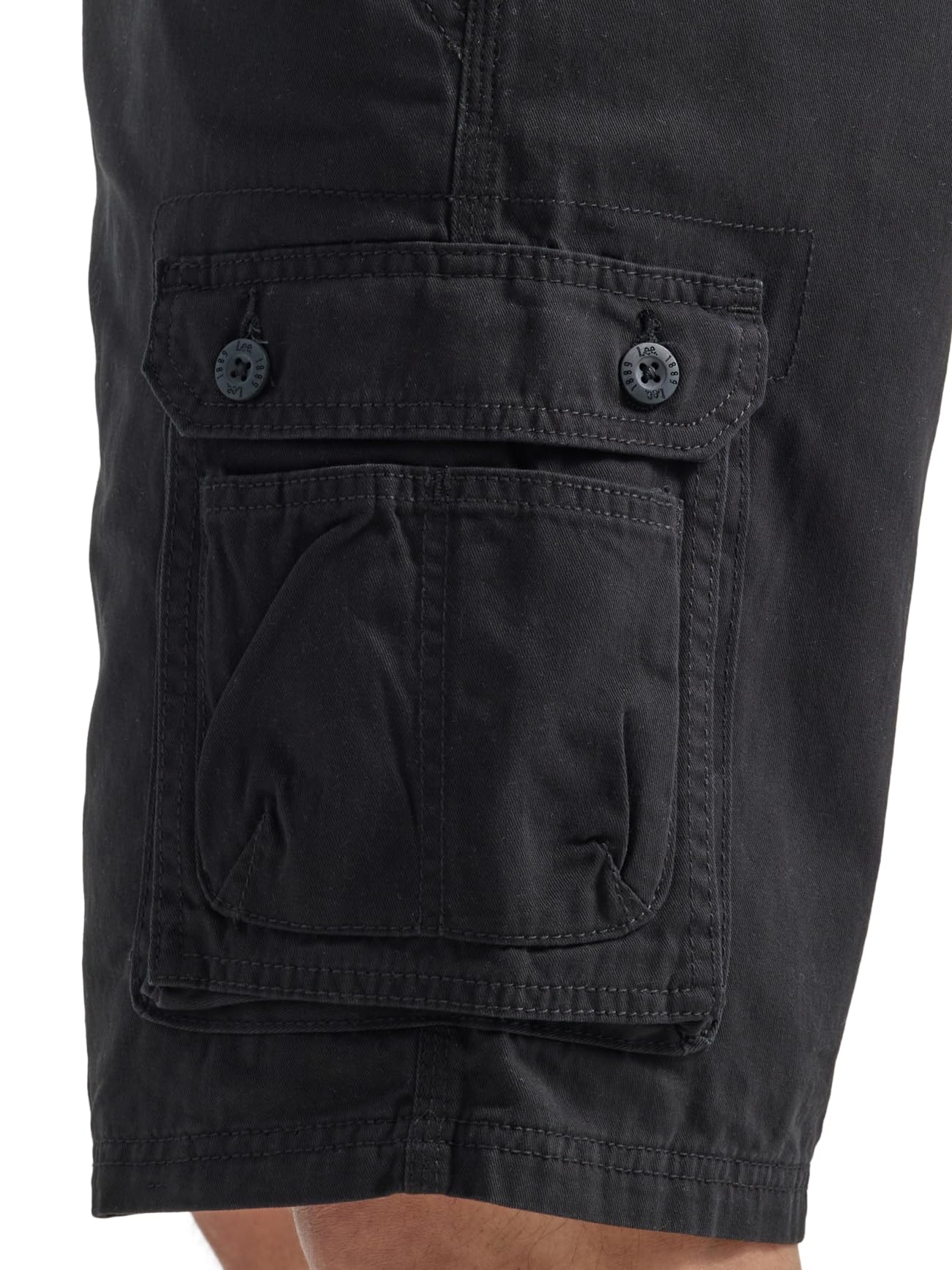 Lee Mens Dungarees New Belted Wyoming Cargo Shorts, Black, 36 Us
