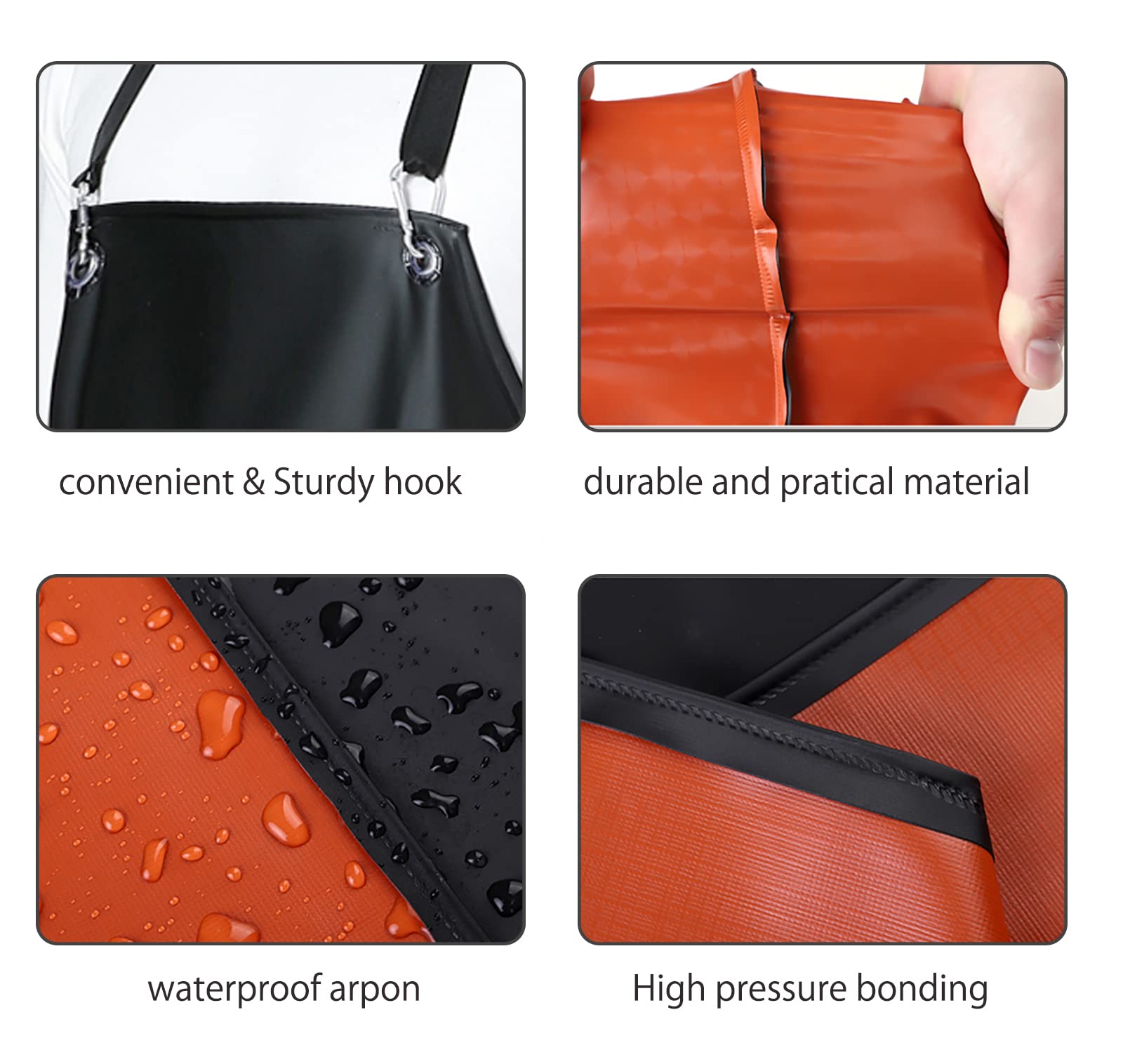 Jaspfct Waterproof Rubber Vinyl Apron,43''Waterproof Apron Dishwashing/Kitchen Cooking,Best For Dishwasher, Cleaning, Butcher Md