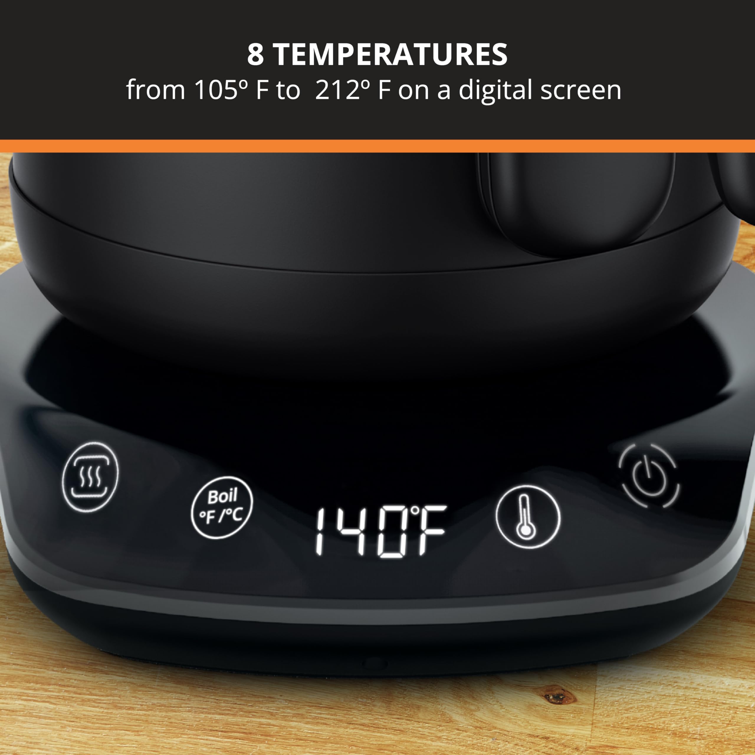 KRUPS Electric Kettle, Gooseneck 1.1 Quart Stainless Steel, Black, Model BW923850, 60-Minute Keep-Warm, Modern Design