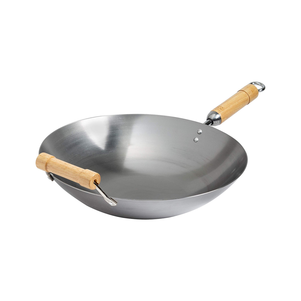 Joyce Chen Classic Series 14-Inch Round Bottom Carbon Steel Wok With Birch Handles