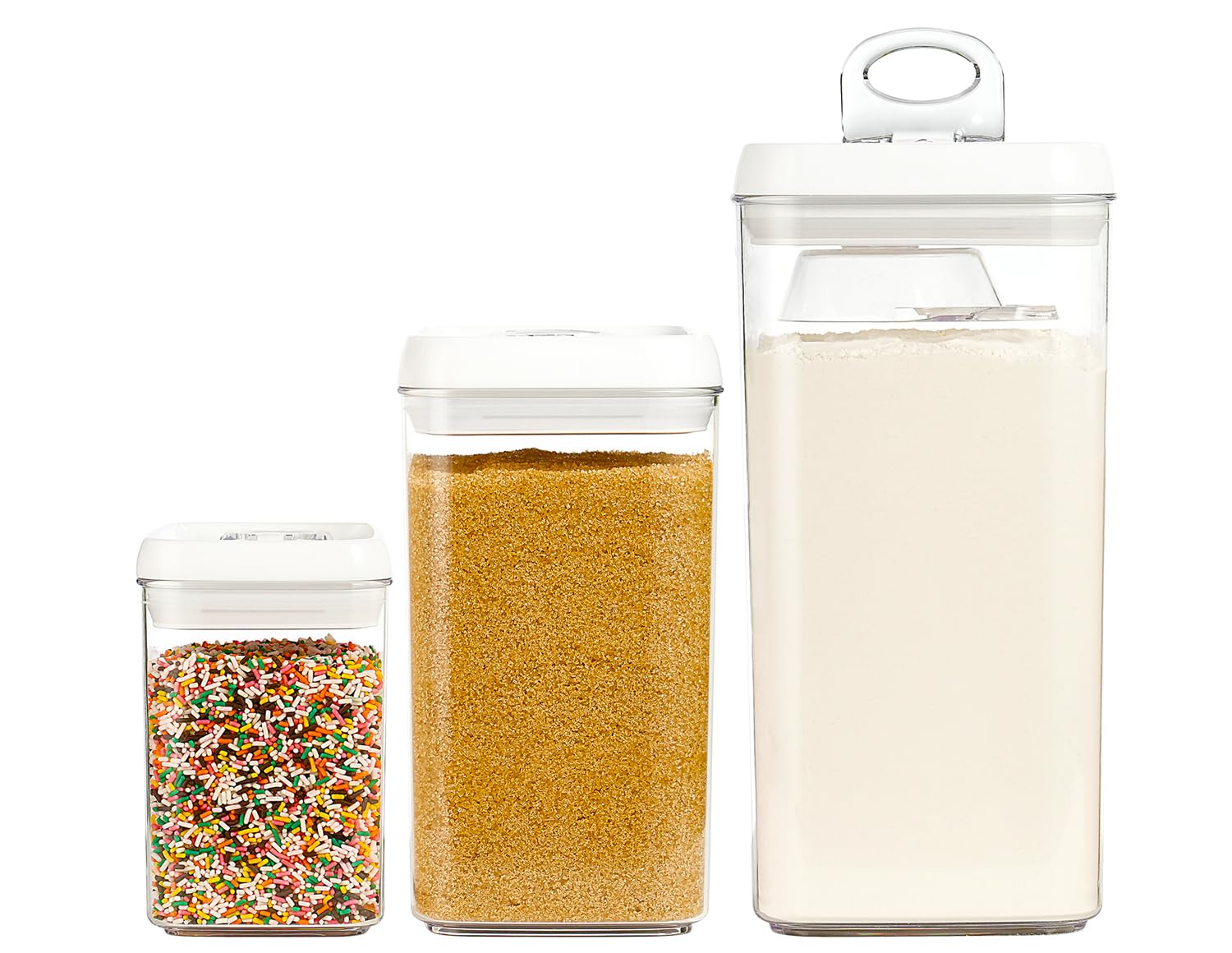 Felli Flip Tite Acrylic Food Storage Container with Lid 6    XL Air Tight Ring Seal Flip Top, Plastic Kitchen Baking Canister fo