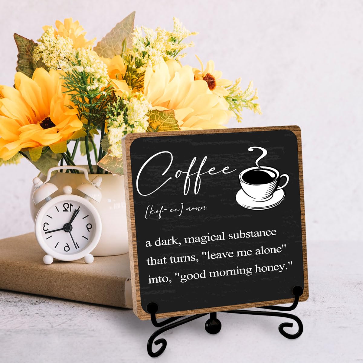 Toerifer Coffee Lover Gifts, Funny Coffee Bar Accessories, Table Decorations Supplies, Desk Shelf Cubicles for Coffee Bar Decora