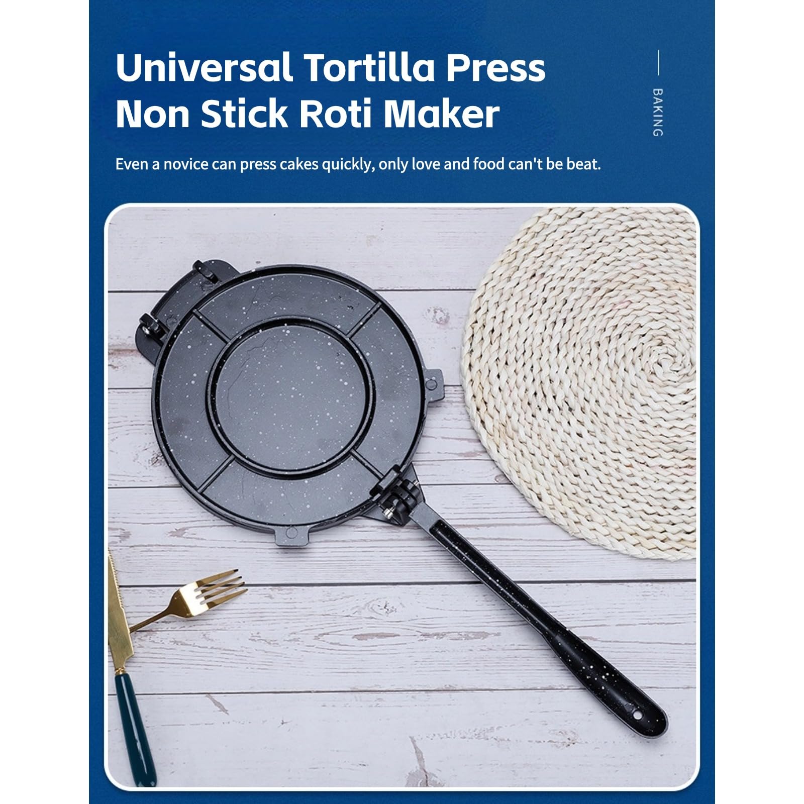 Tortilla Press, Aluminum Tortilla Maker, Multifunctional Flour Tortilla Press, Roti Maker, Taco Maker, Labor Saving Taco Press,