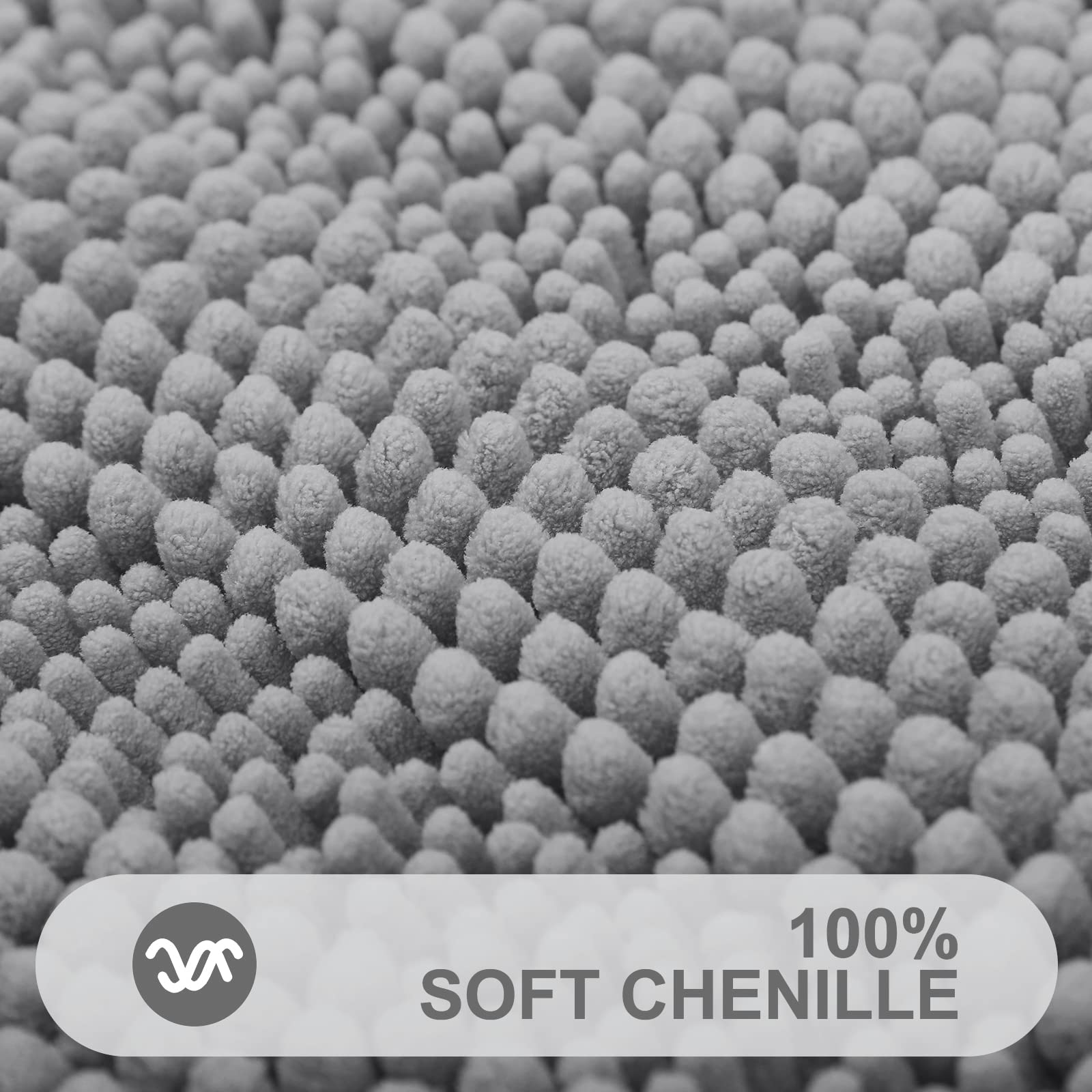 Grandaily Chenille Striped Bathroom Rugs 36X24, Extra Thick And Absorbent Bath Rugs, Non-Slip Soft Plush Shaggy Bath Carpet, Mac