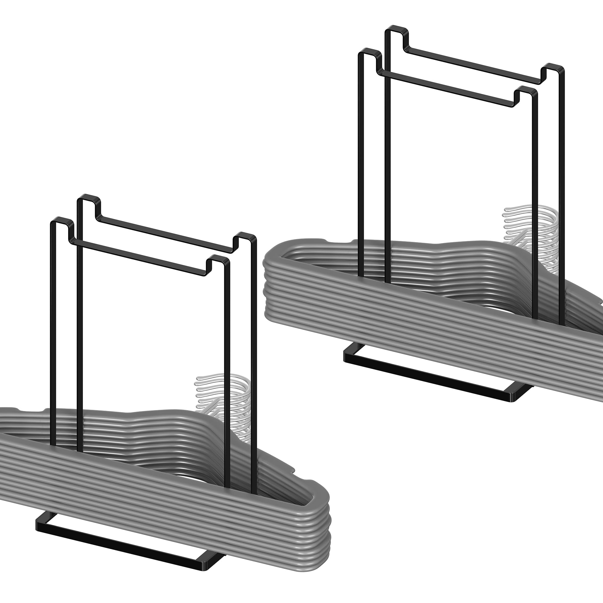 Thipoten Hanger Organizer, Adjustable Metal Hanger Stacker For Adults And Children, Holding Up To 55 Velvet/Wire/Plastic Hangers