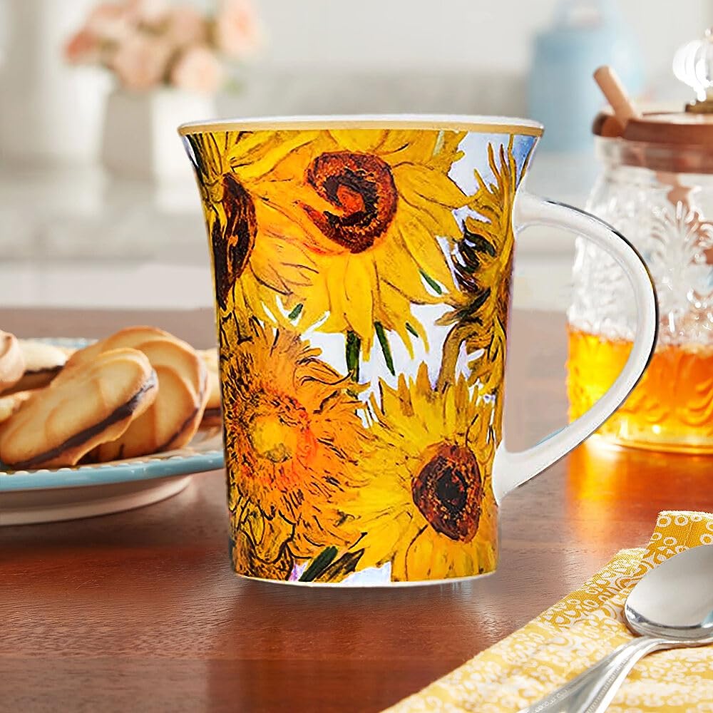 Carmani Art Gallery By Vincent Van Gogh Sunflower Beautiful Mug 350 Ml, 12 Oz Tea Coffee Cups In Gift Box
